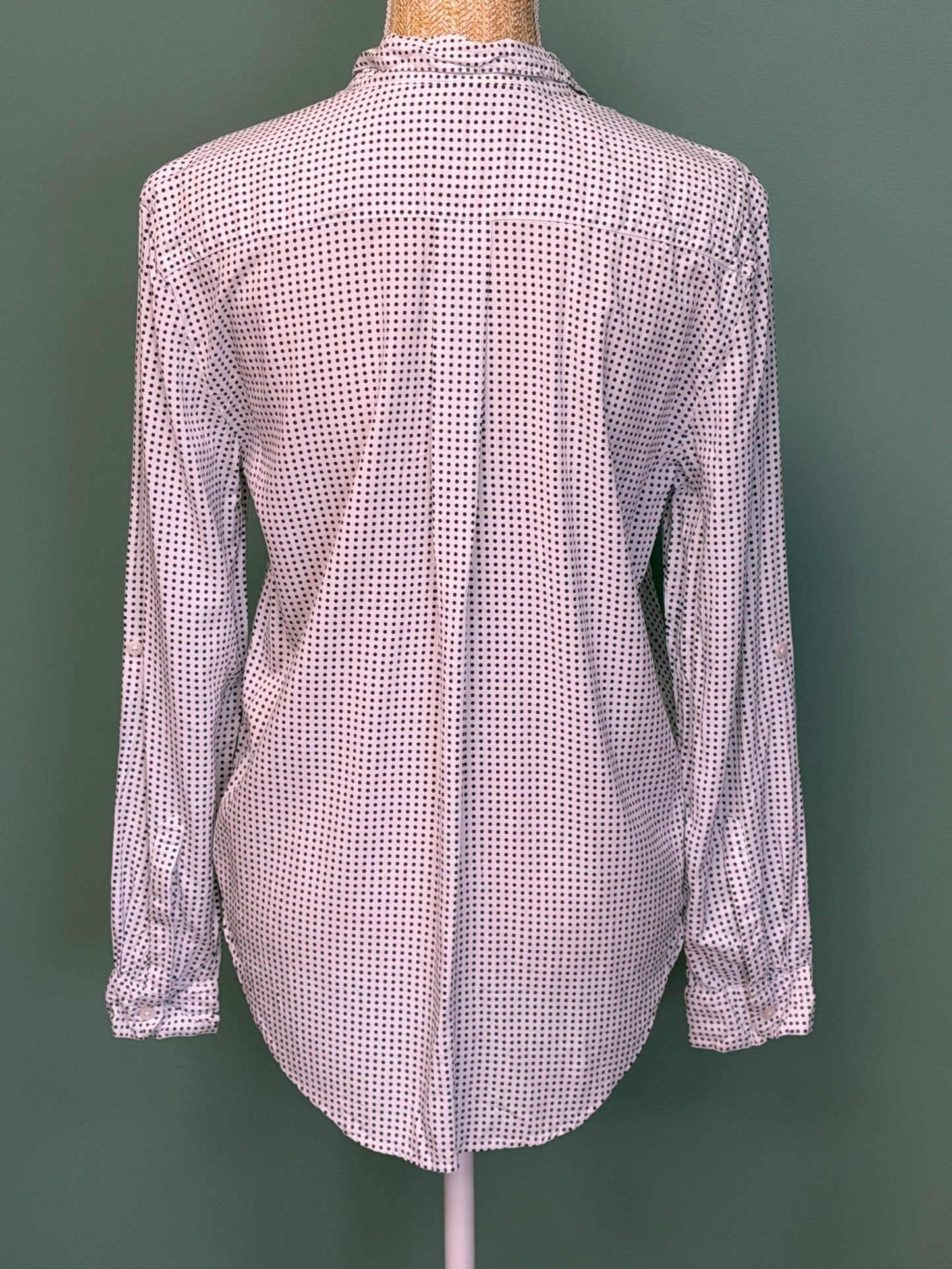 Chemise Fluide Blanche à Pois Noirs Femme Tommy Hilfiger