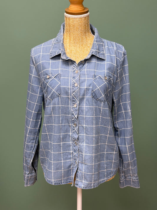 Chemise Guess à carreaux bleu clair