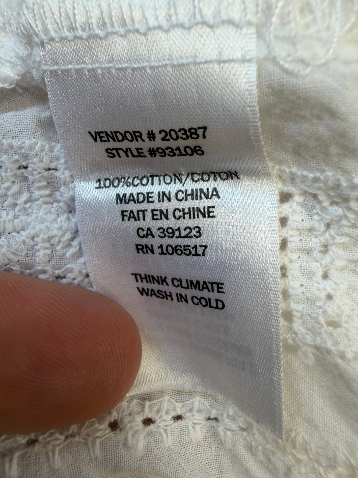 Débardeur brodé à fleurs blanc cassé – Taille XL