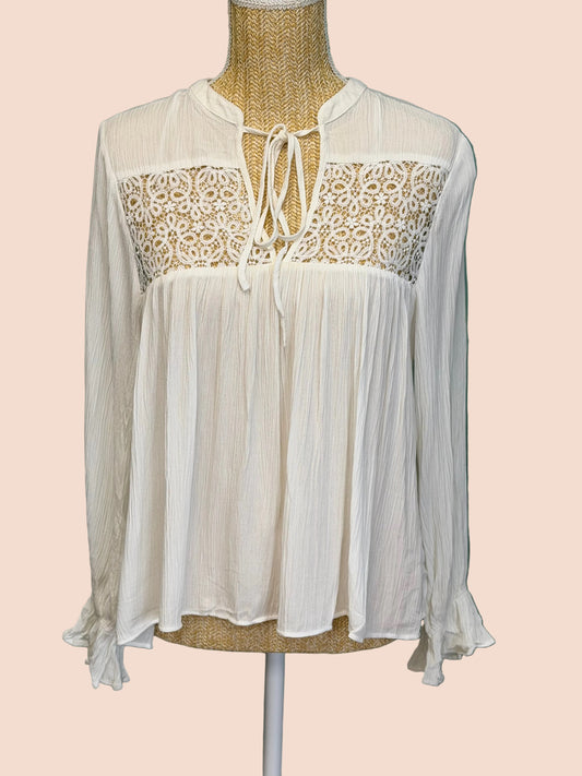 Blouse Blanche Bohème Dentelle - M Le salon de Faustine