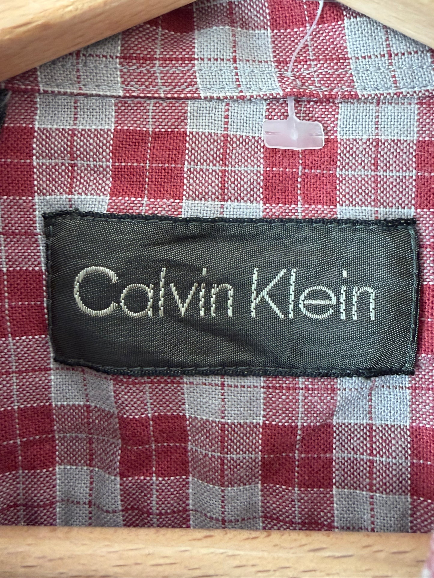 Chemise Calvin Klein à carreaux rouge & blanc