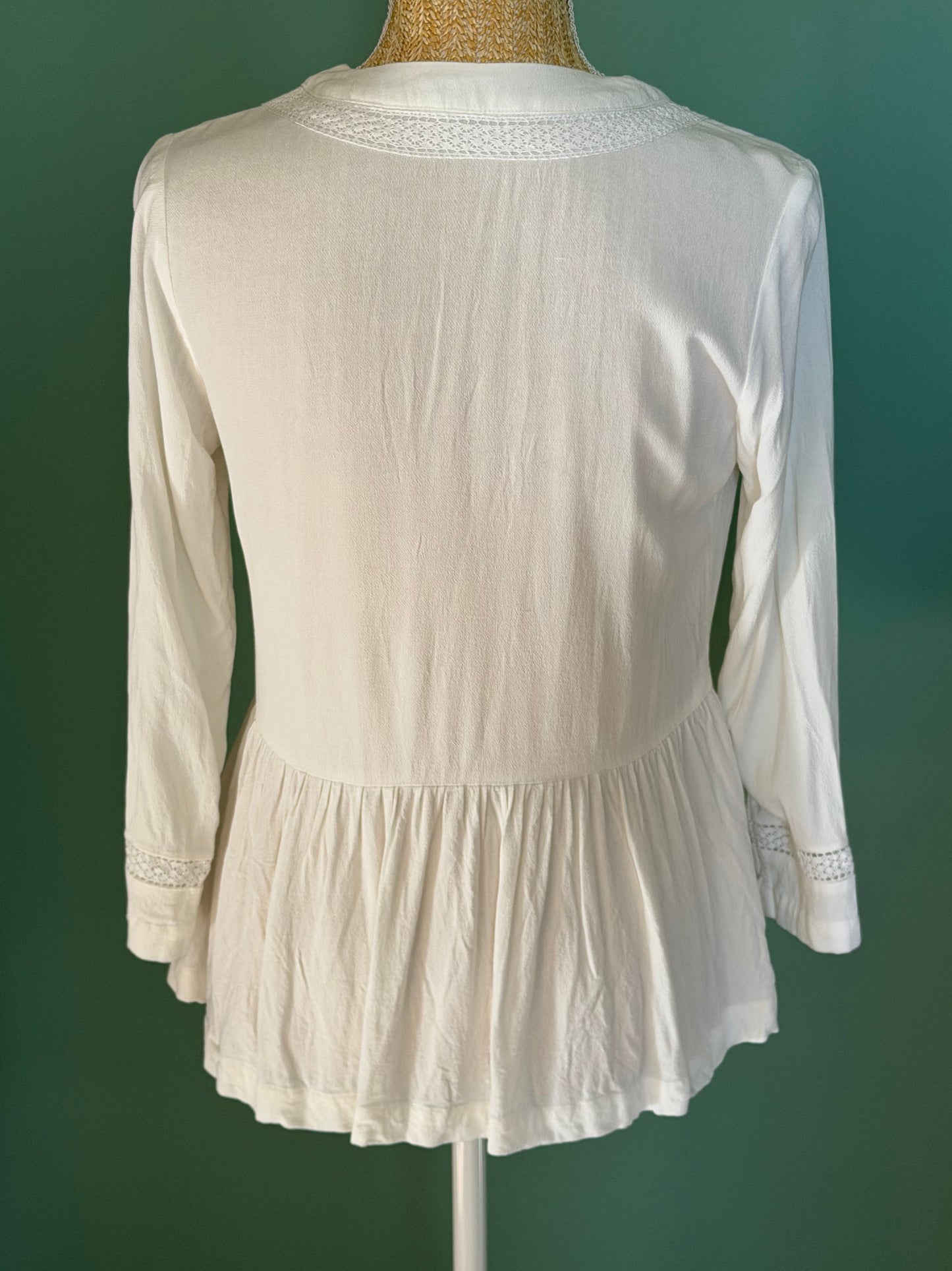 Blouse Blanche Fluide Dentelle Bohème - M Le salon de Faustine