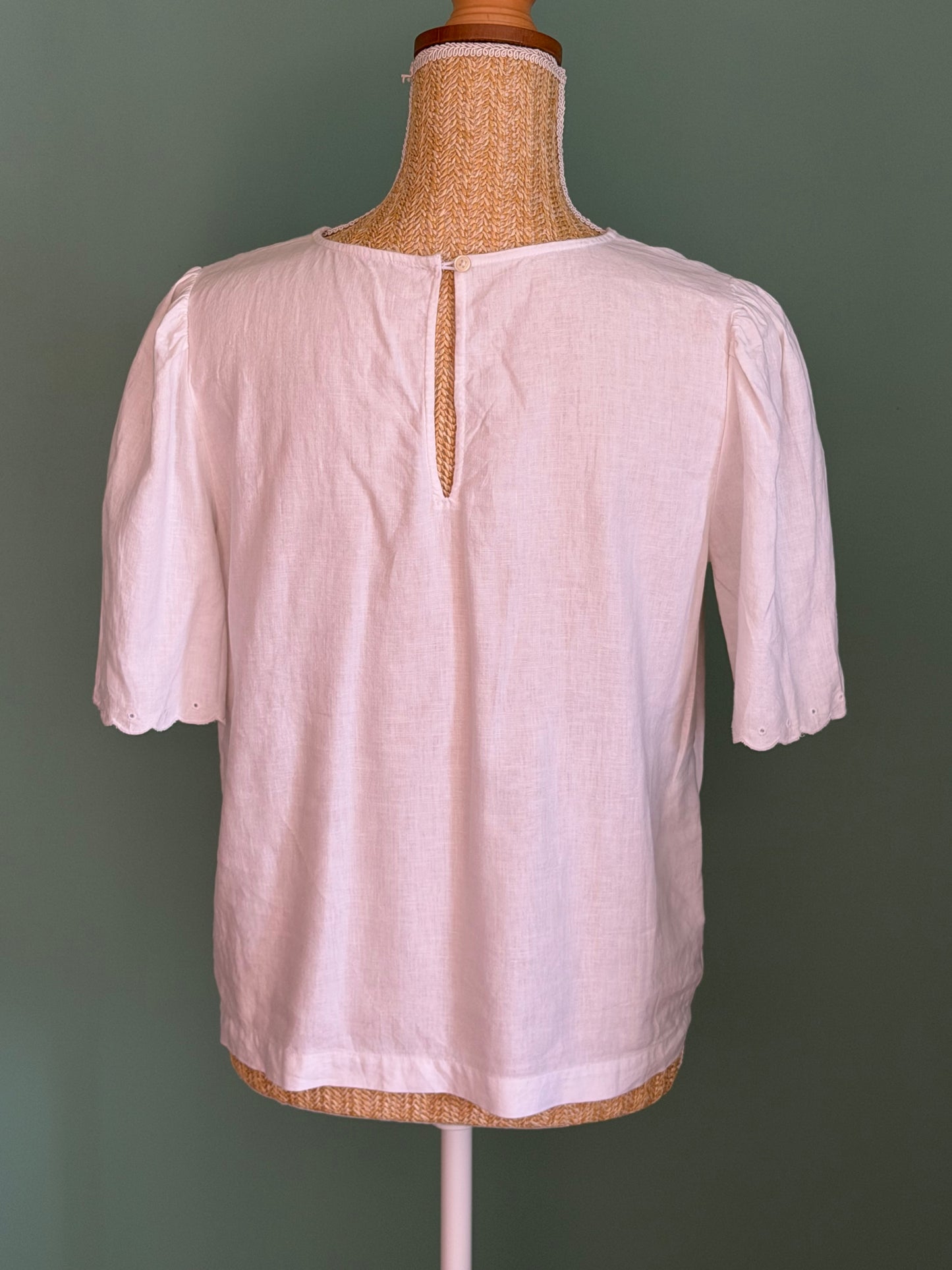 Blouse blanche brodée – Taille M/L