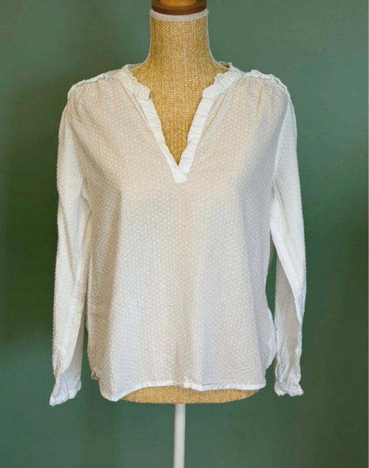 Blouse J.Crew blanche en coton texturé - Taille L