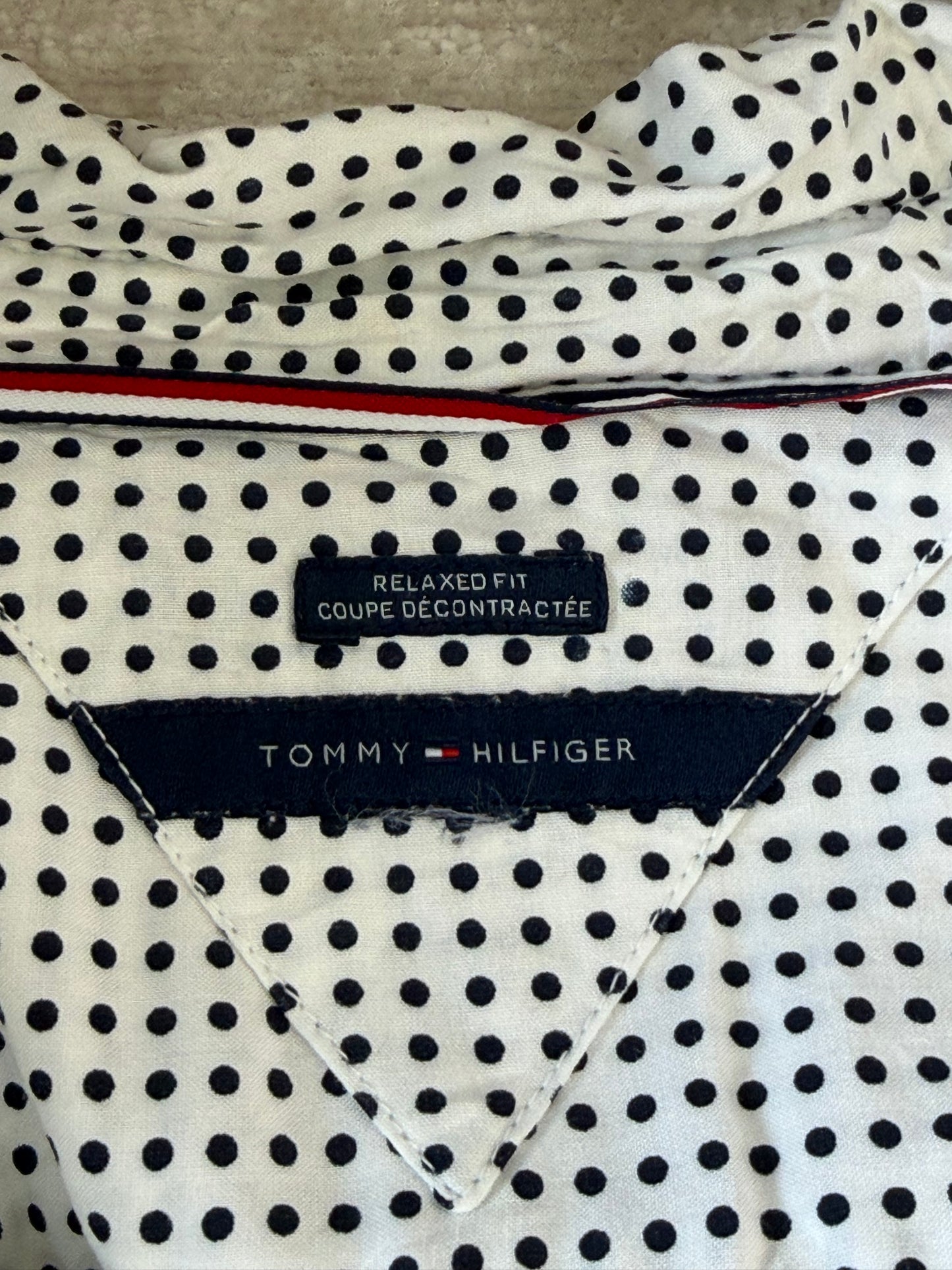Chemise fluide blanche à pois noirs