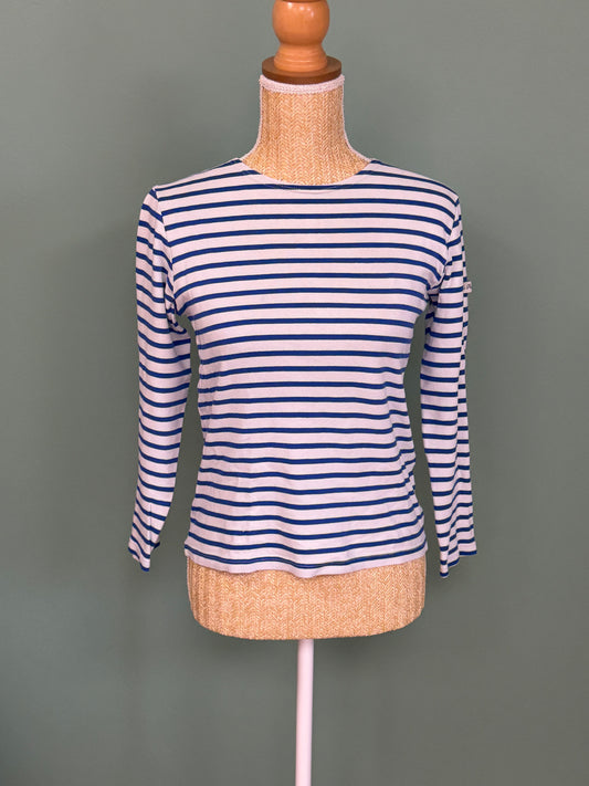 Marinière Le Petit Breton blanche et bleue en coton – Taille XS