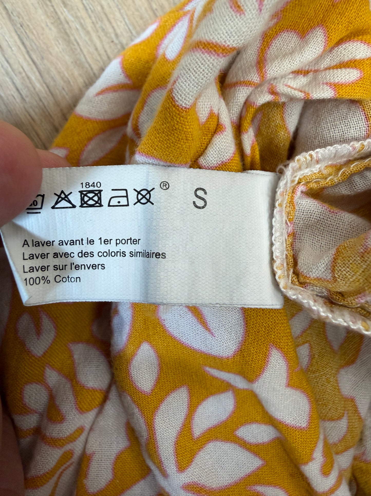 Ensemble Monoprix femme chemise et short fleuri 100% coton taille S