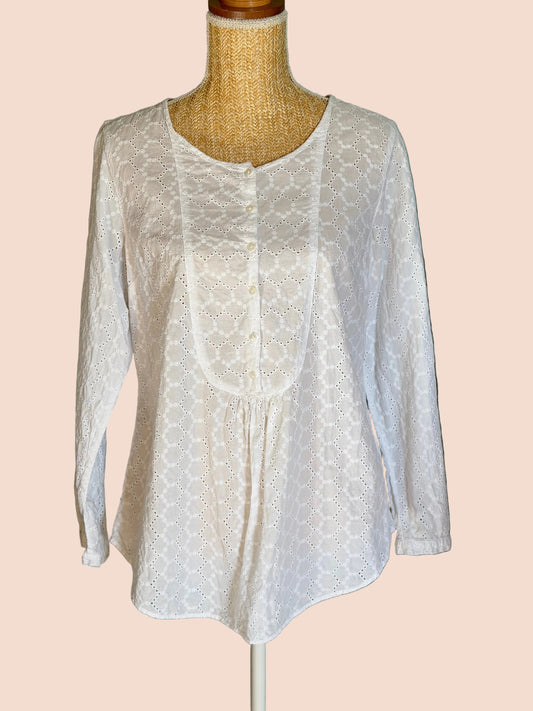Blouse Blanche Broderie Anglaise Bohème - M Le salon de Faustine