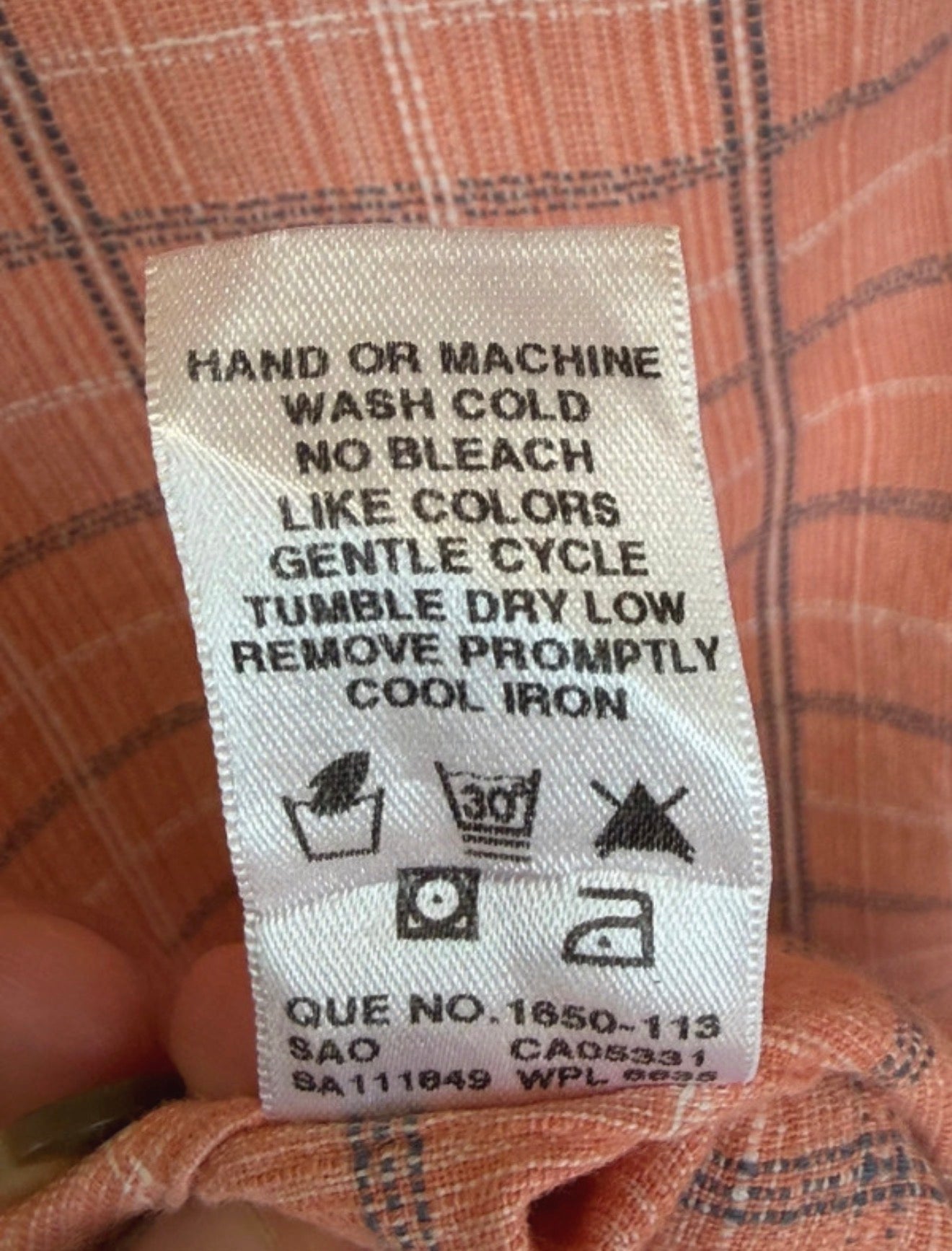 Chemise à carreaux rose saumon - Woolrich - Taille XL