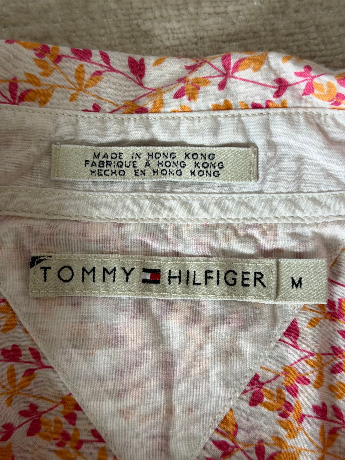 Chemise Tommy Hilfiger fleurie rose & orange