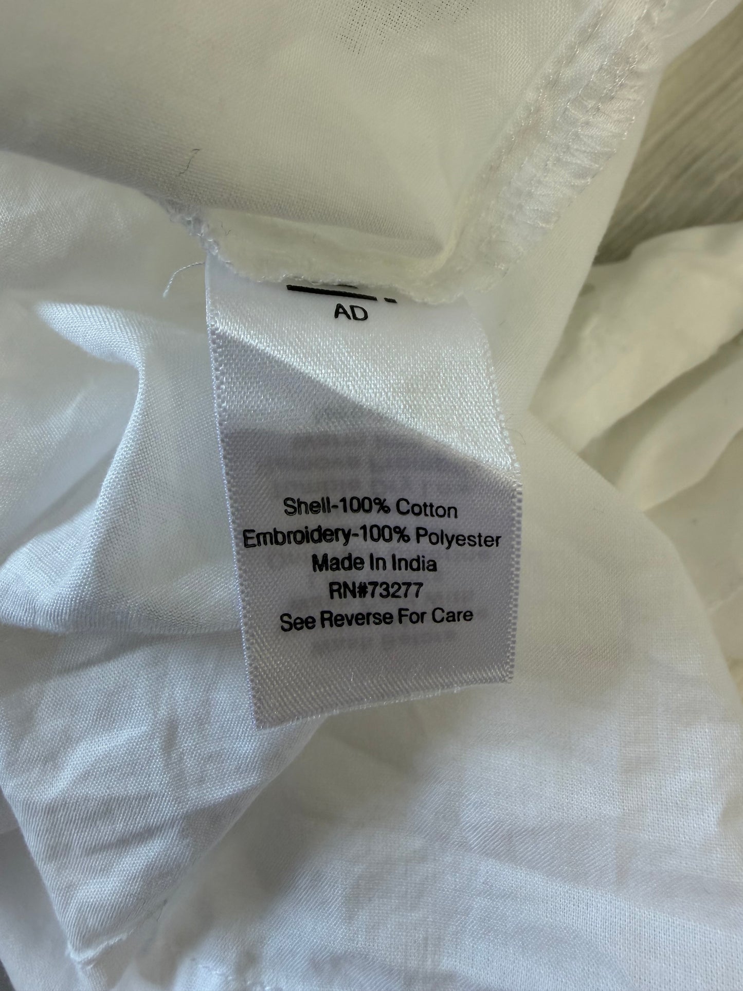 Blouse blanche en coton brodé femme M