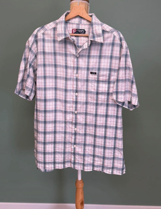 Chemise à carreaux bleu ciel & blanc - Chaps Ralph Lauren - Taille XL