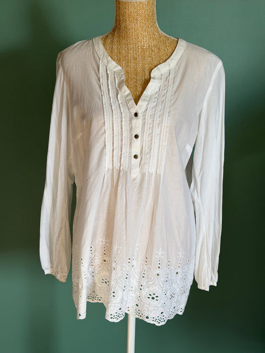 Tunique blanche broderie anglaise