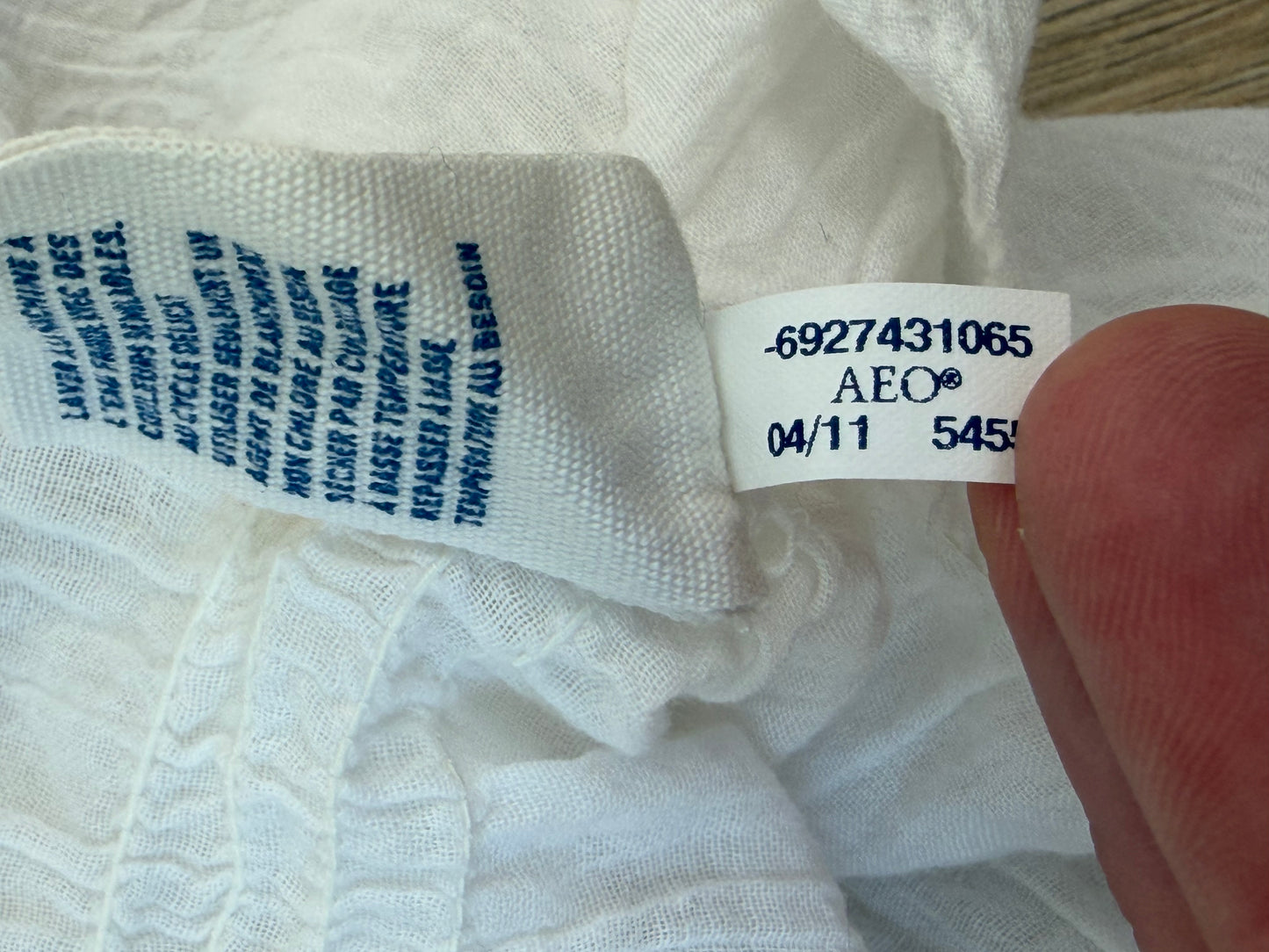 Blouse bohème blanche brodée en coton à taille élastiquée – Taille XL
