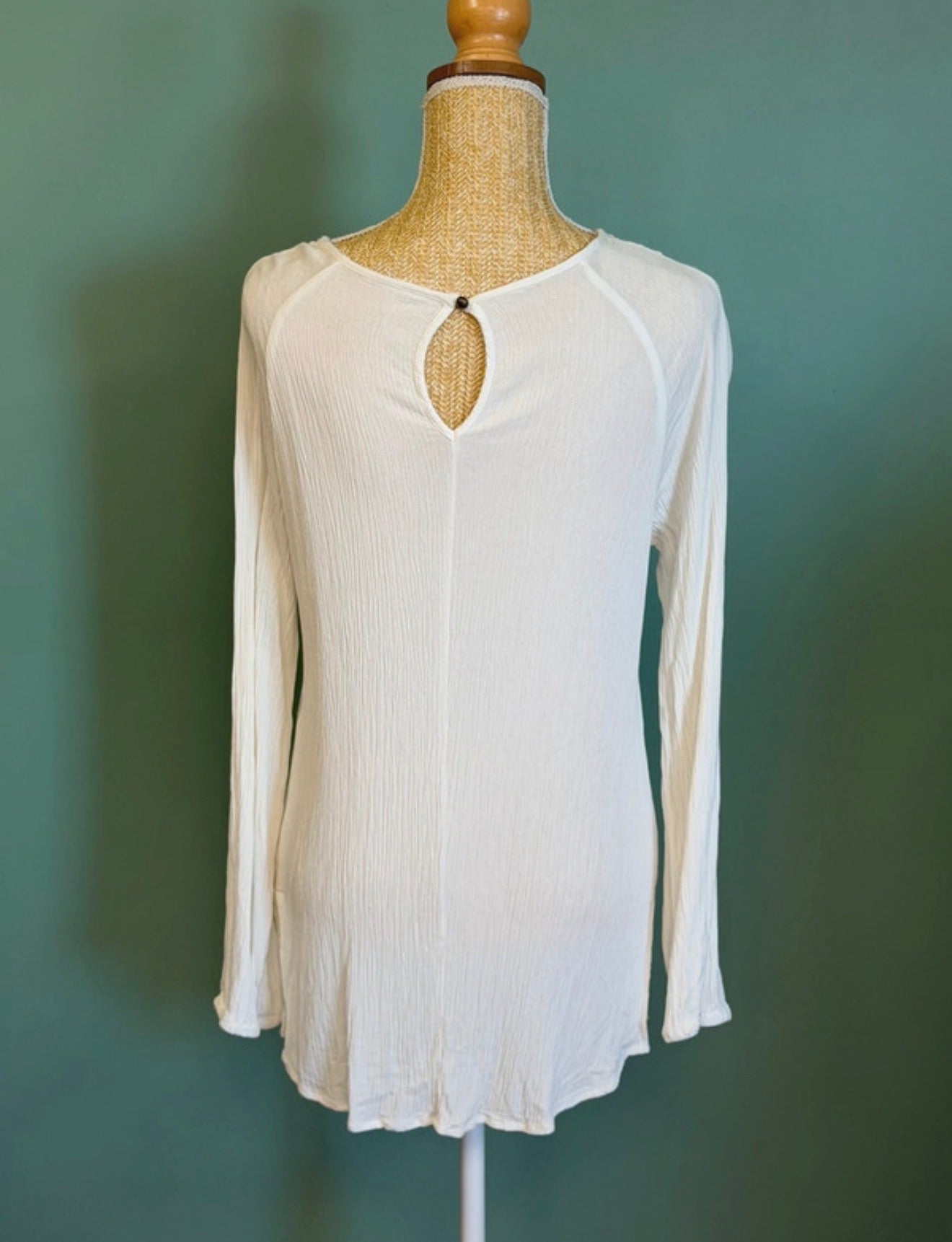 Tunique fluide écrue avec dentelle – Taille M/L
