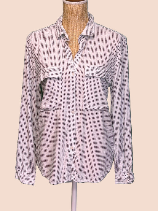 Chemise Fluide Blanche à Pois Noirs Femme Tommy Hilfiger