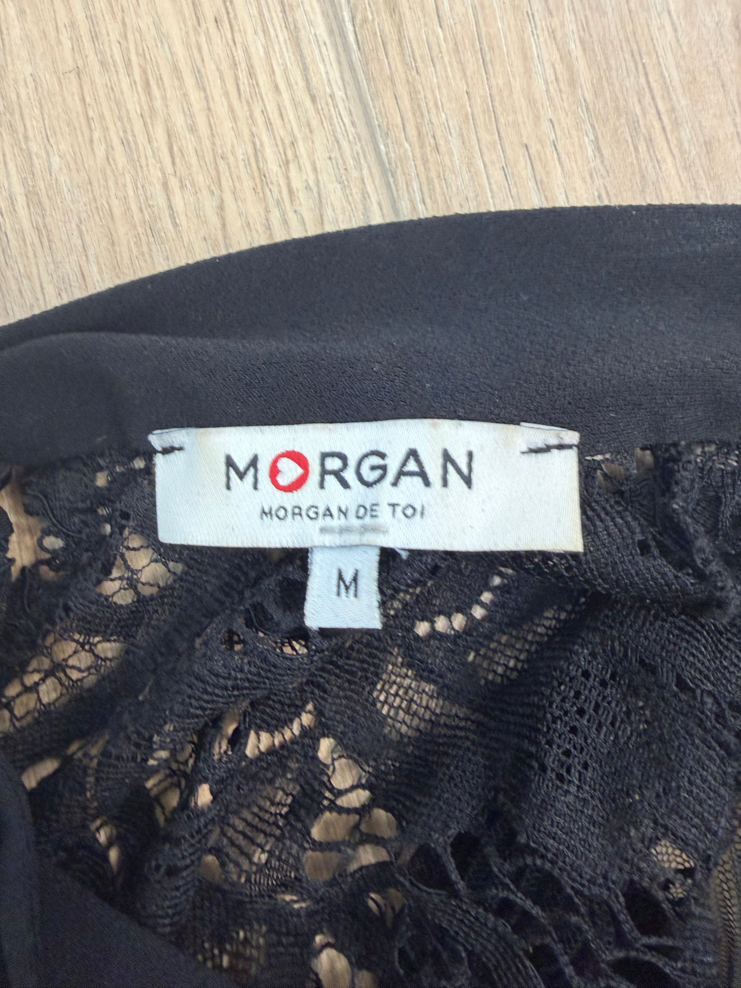 Blouse noire en dentelle Morgan de Toi femme taille M