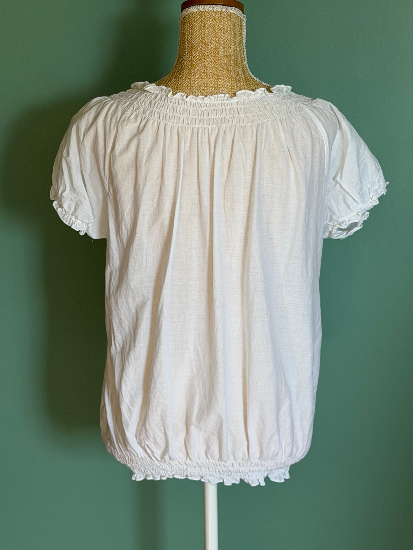 Blouse Blanche Bohème Manches Bouffantes - M Le salon de Faustine