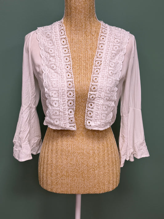 Boléro bohème blanc en dentelle