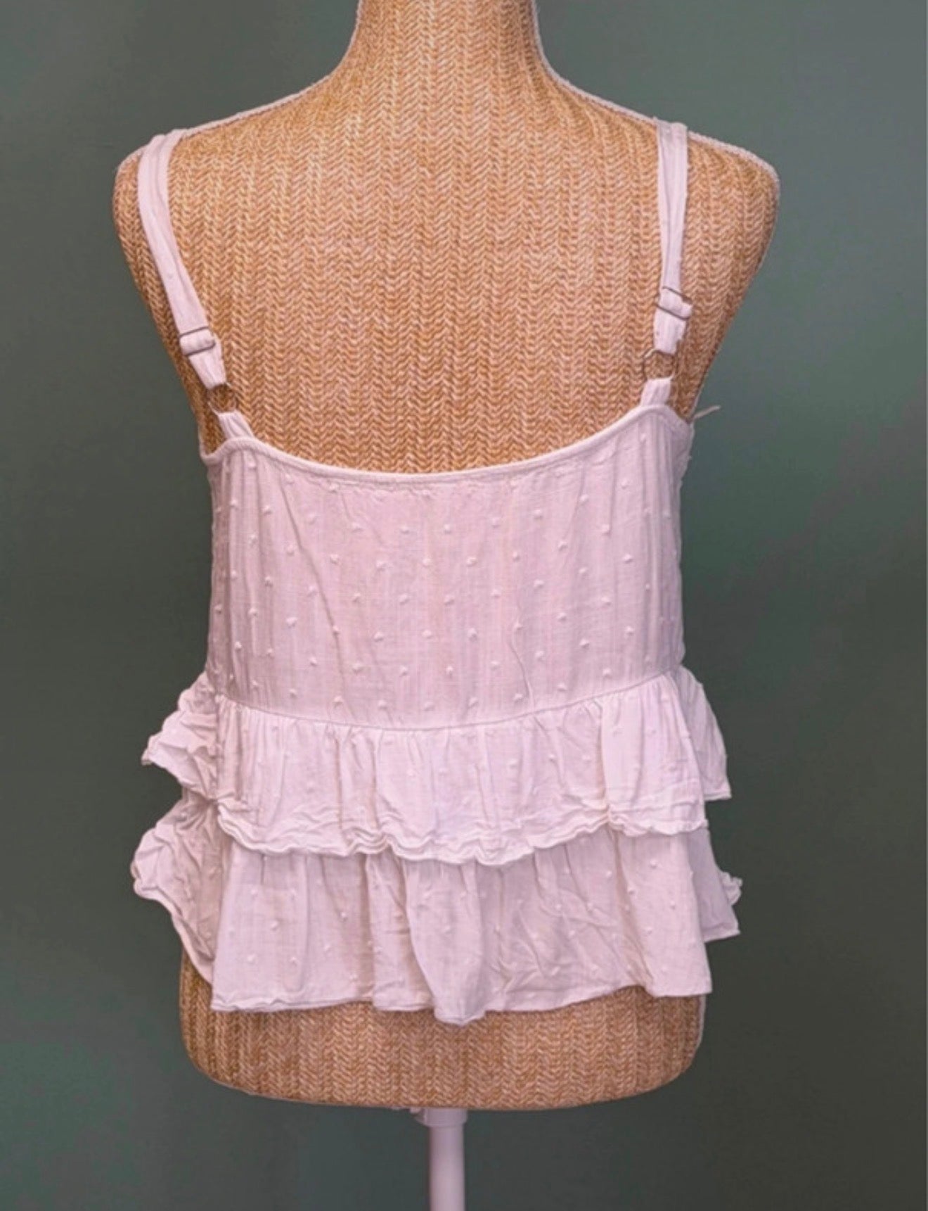 Débardeur Bohème Blanc à Volants - Taille M