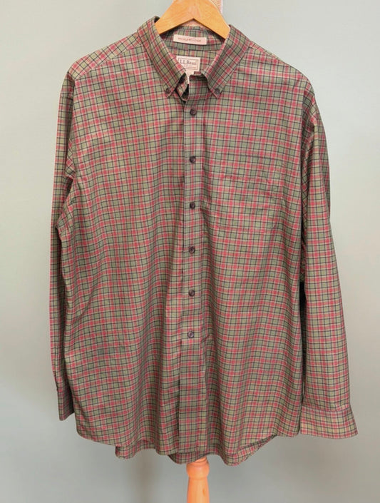 Chemise à carreaux vert & bordeaux- L.L.Bean - Taille XXL