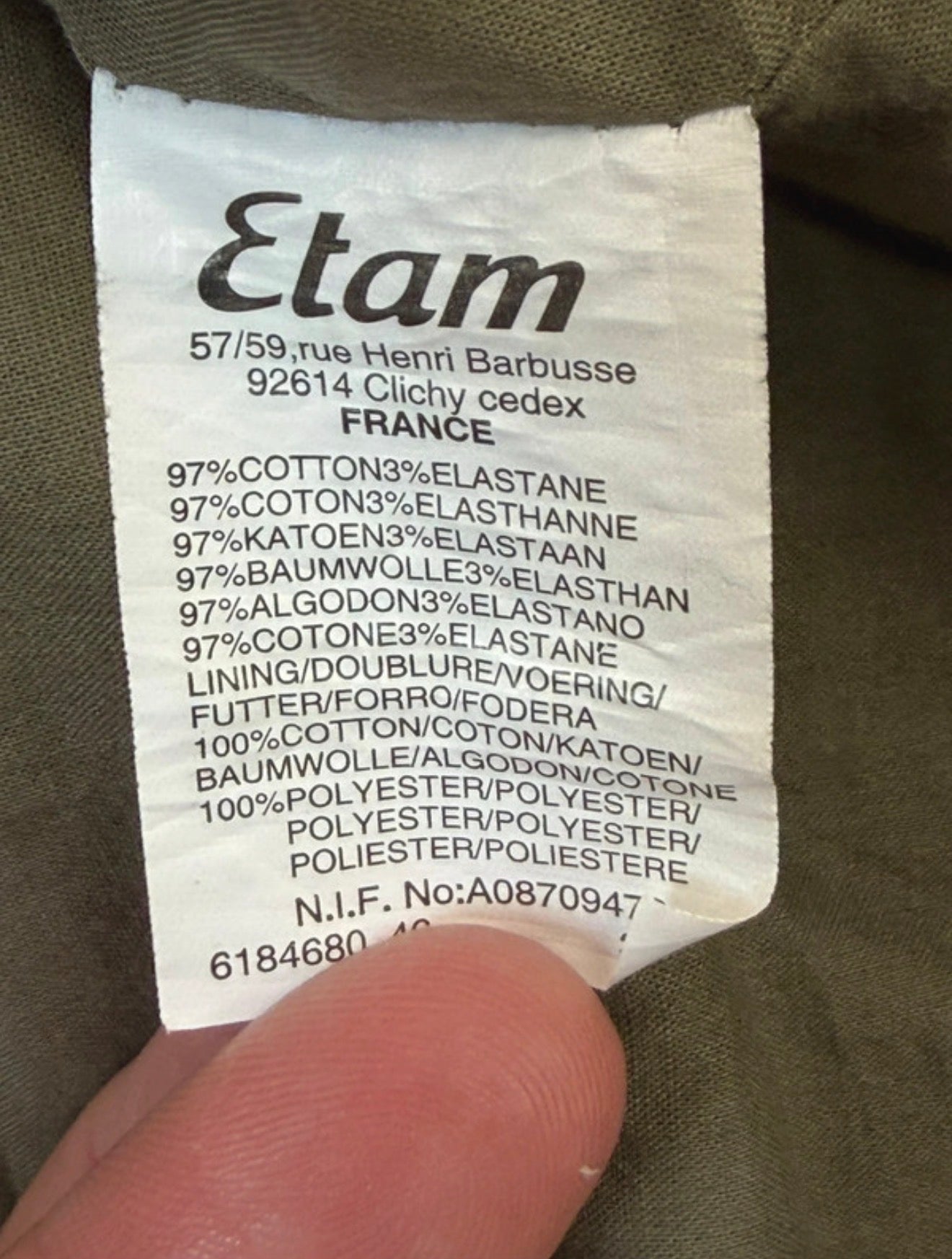 Veste Saharienne Cintrée Kaki – Trend’in Elam - Taille M