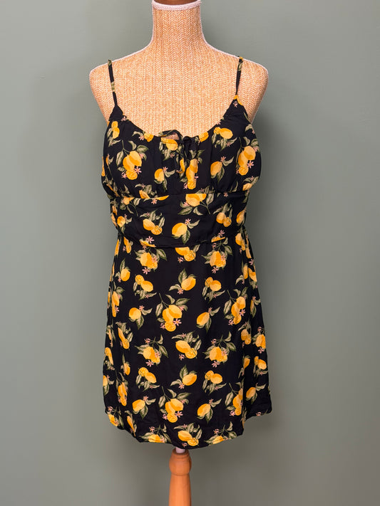 Robe noire imprimé citrons - Taille L / XL