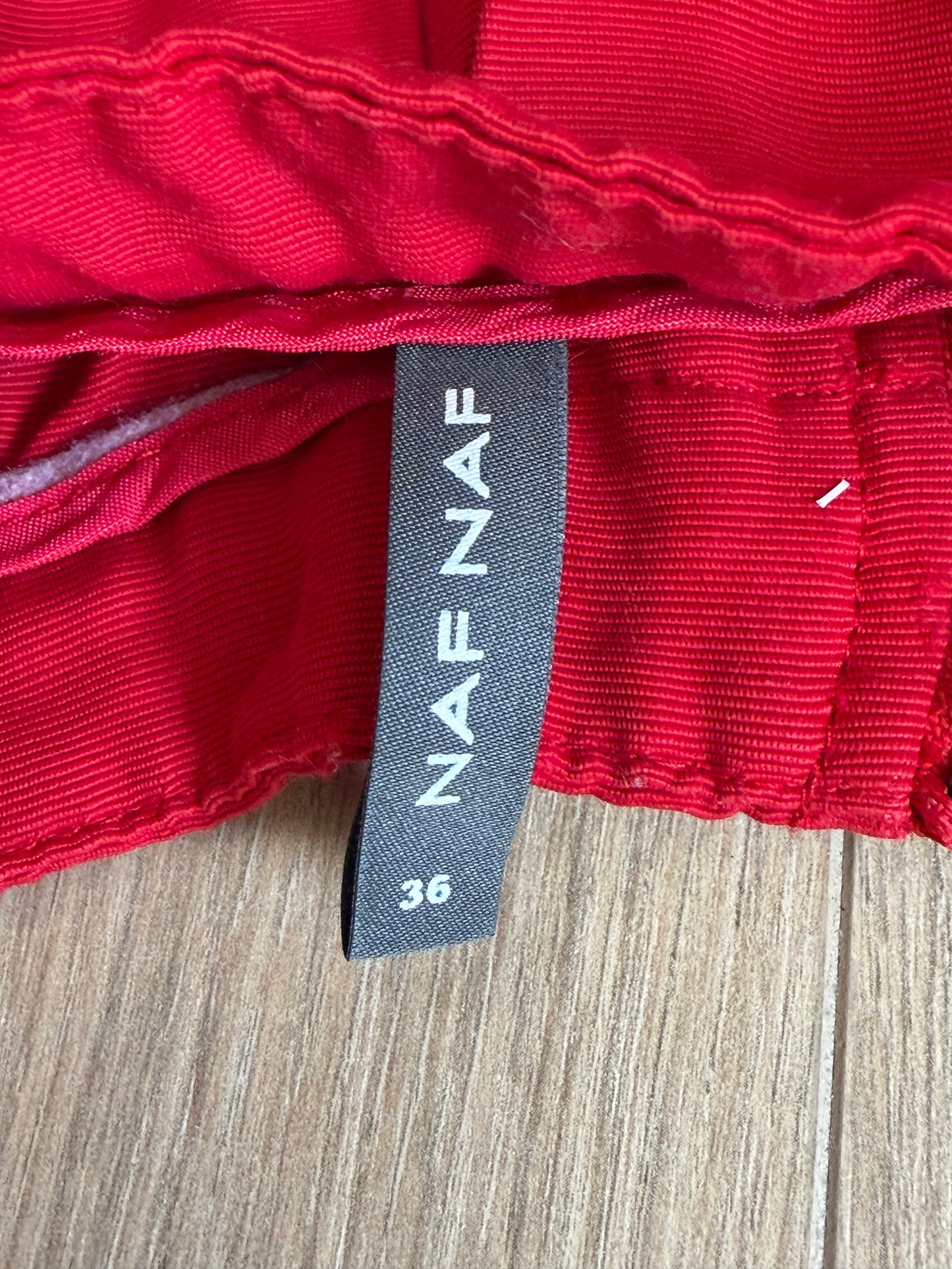 Jupe Naf Naf rouge évasée – Taille 36
