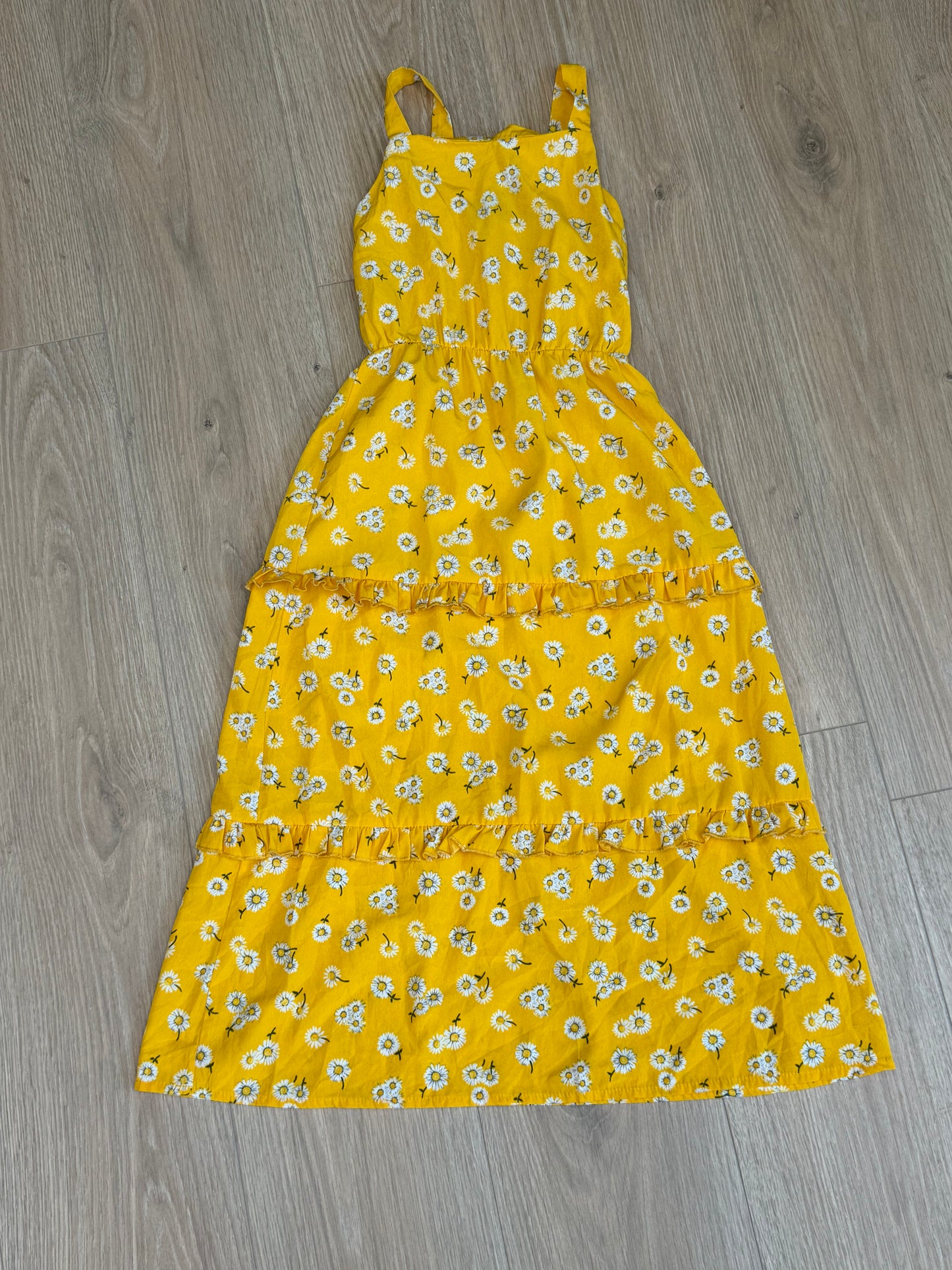 Robe longue fleurie jaune sans marque femme taille XS