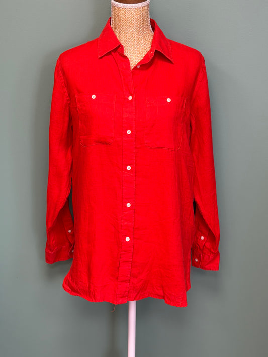 Chemise en lin Lauren Ralph Lauren rouge corail