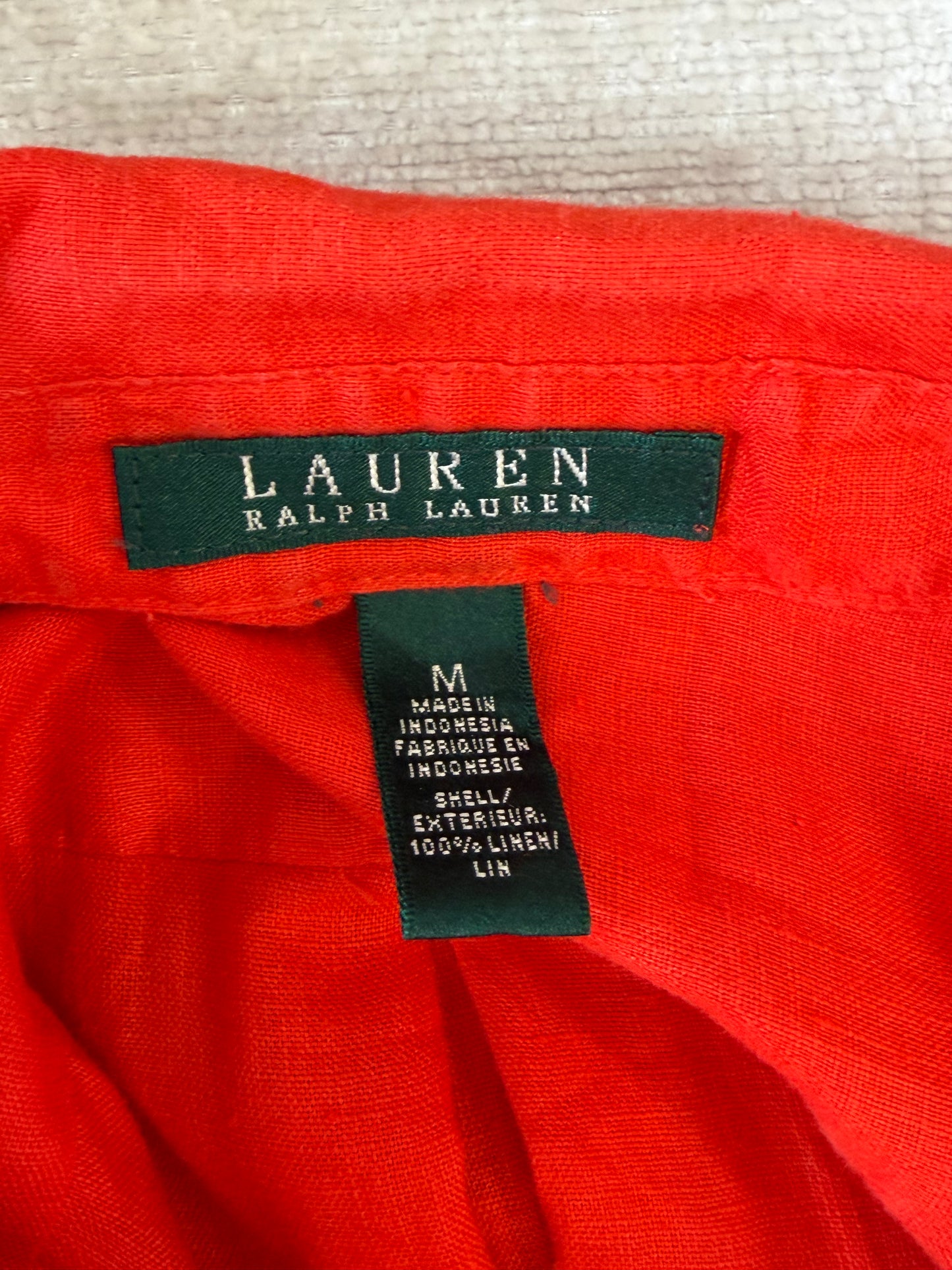 Chemise en lin Lauren Ralph Lauren rouge corail