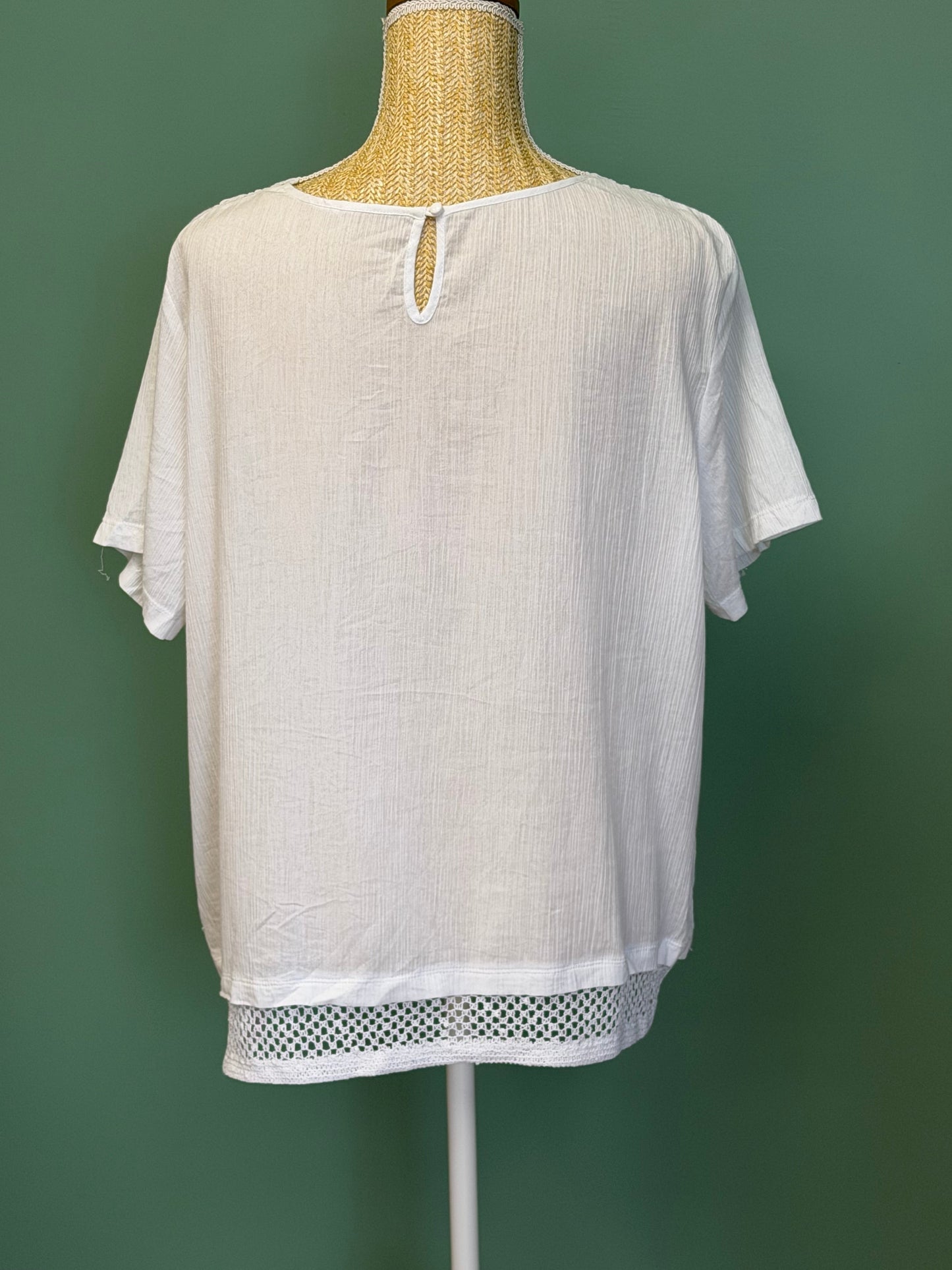 Blouse Bohème Blanche Brodée- L Le salon de Faustine