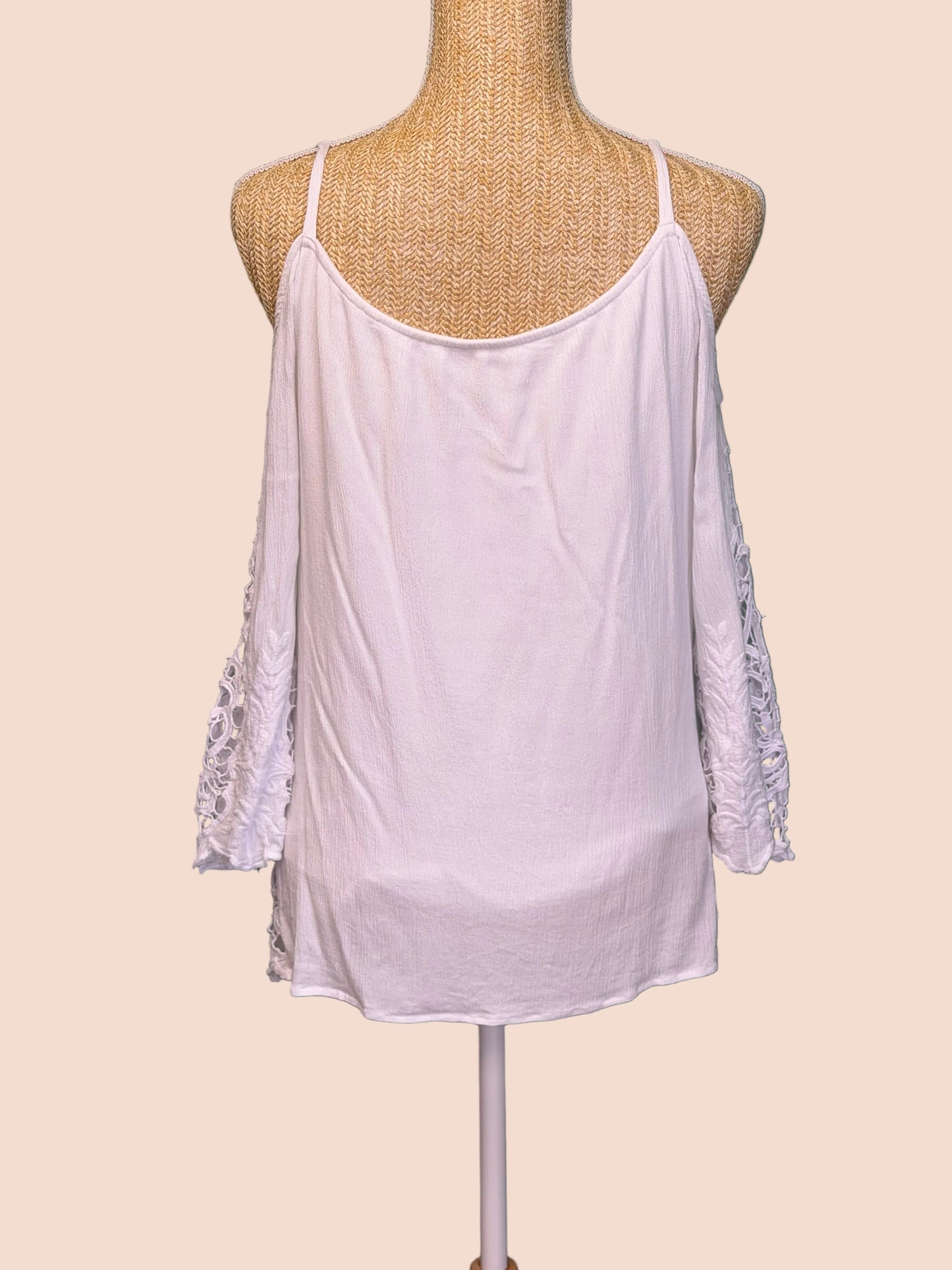 Blouse bohème blanche ajourée - Taille M