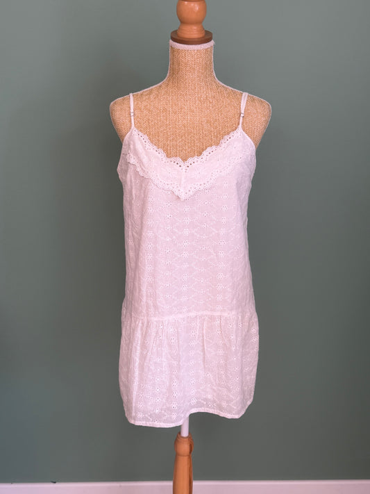 Robe nuisette blanche en broderie anglaise Afends femme L