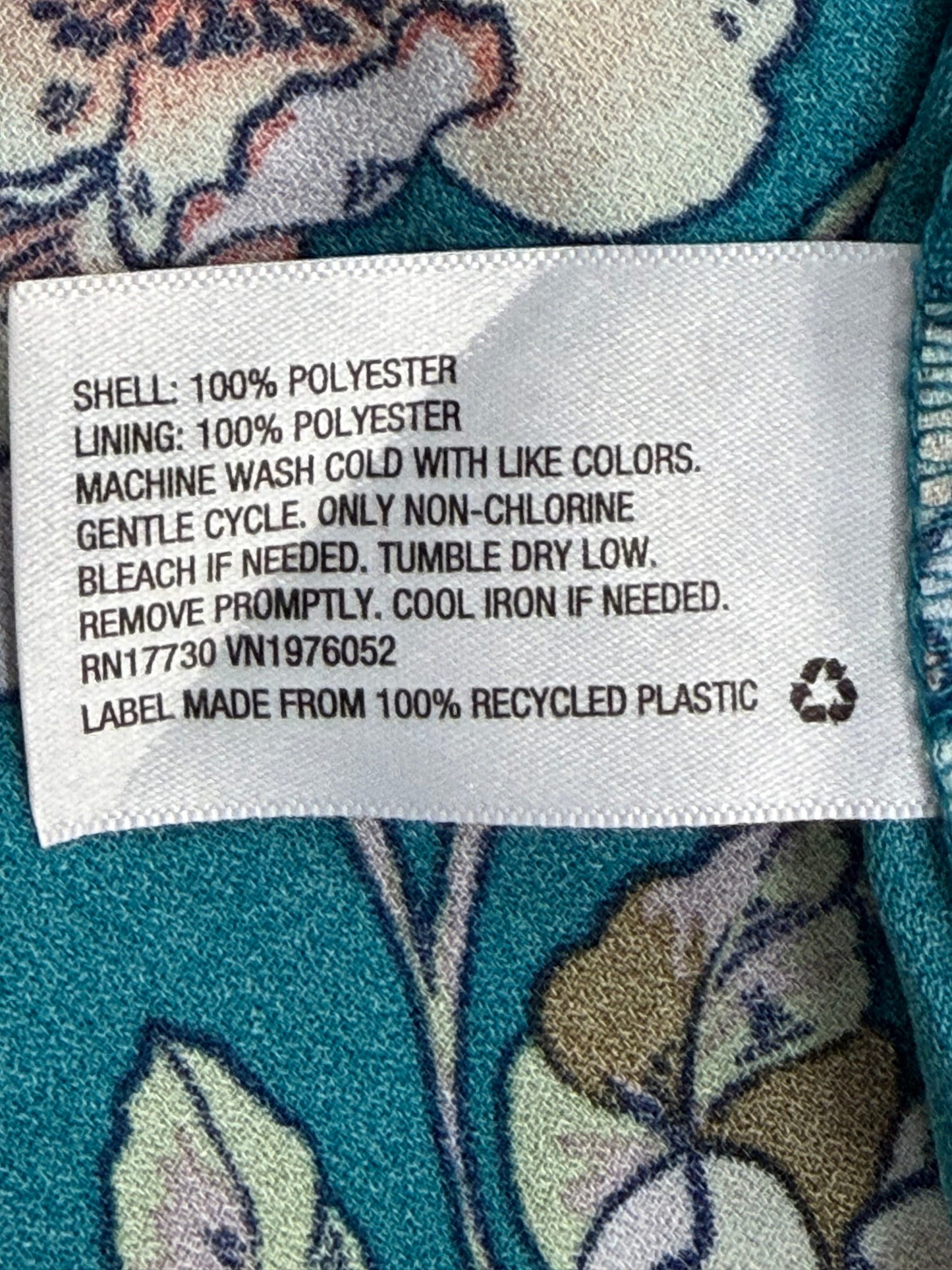 Robe fleurie turquoise à fines bretelles - Taille XS