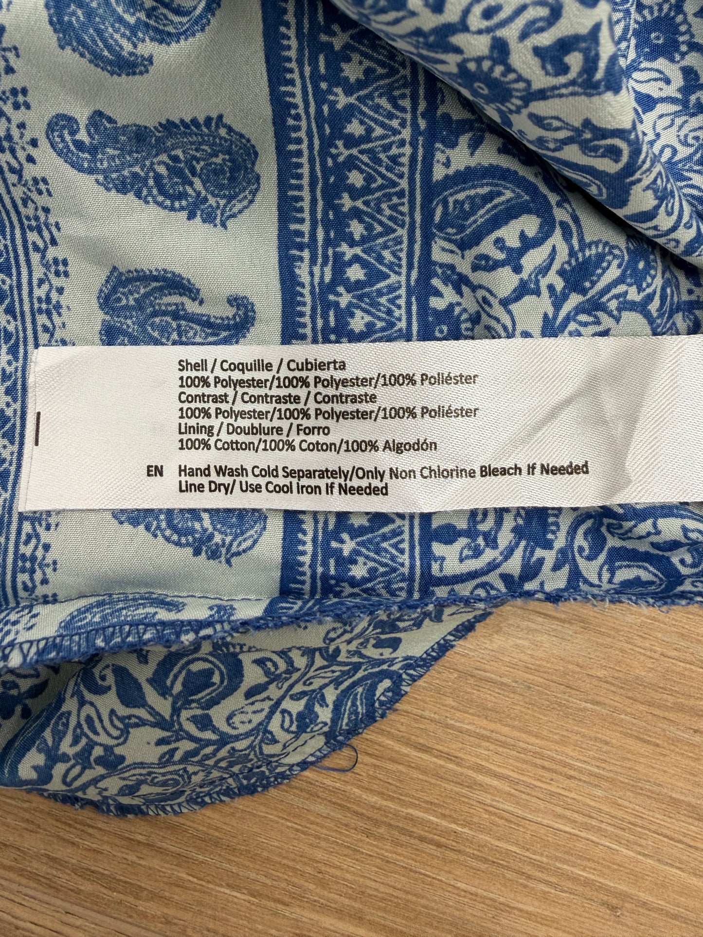 Robe Moissanite imprimé cachemire bleu & blanc - Taille S