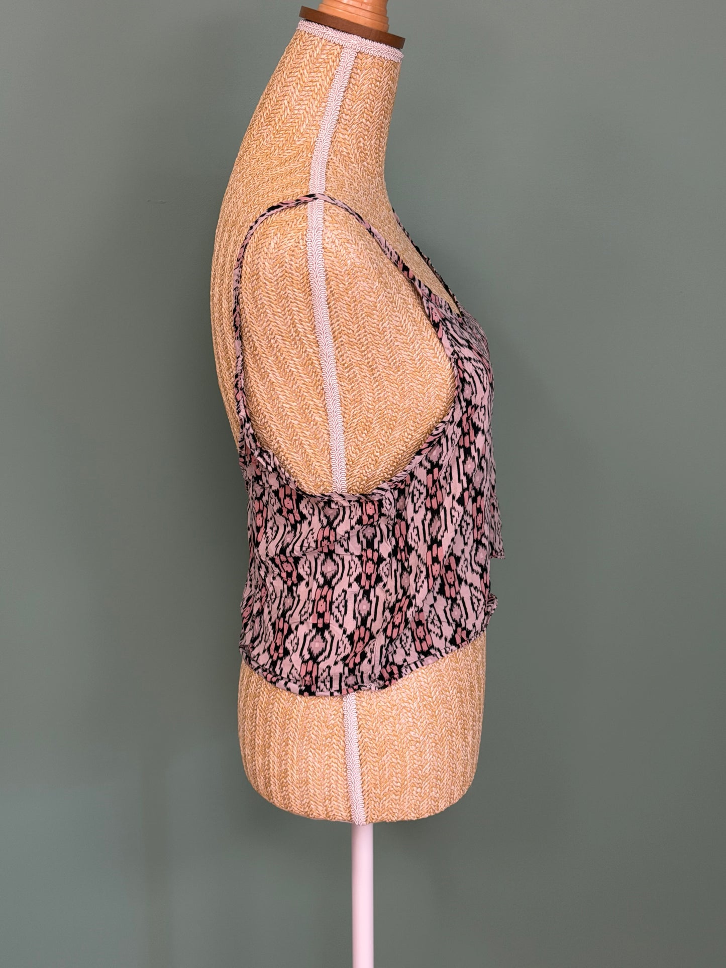Caraco imprimé rose et noir femme Made in Italy