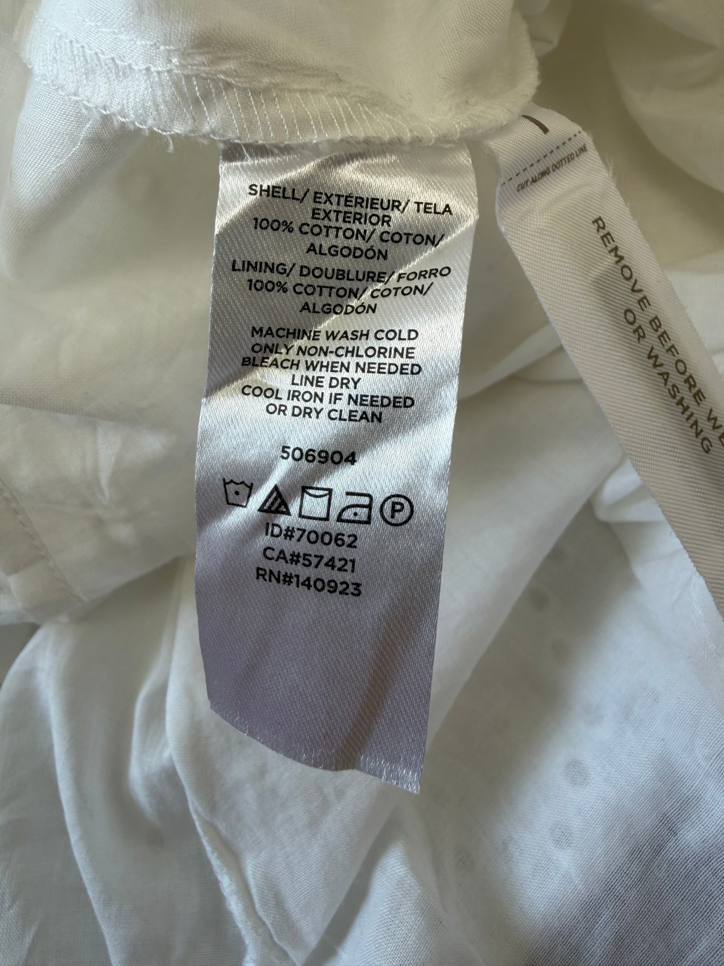 Robe blanche en broderie anglaise 100 % coton femme M