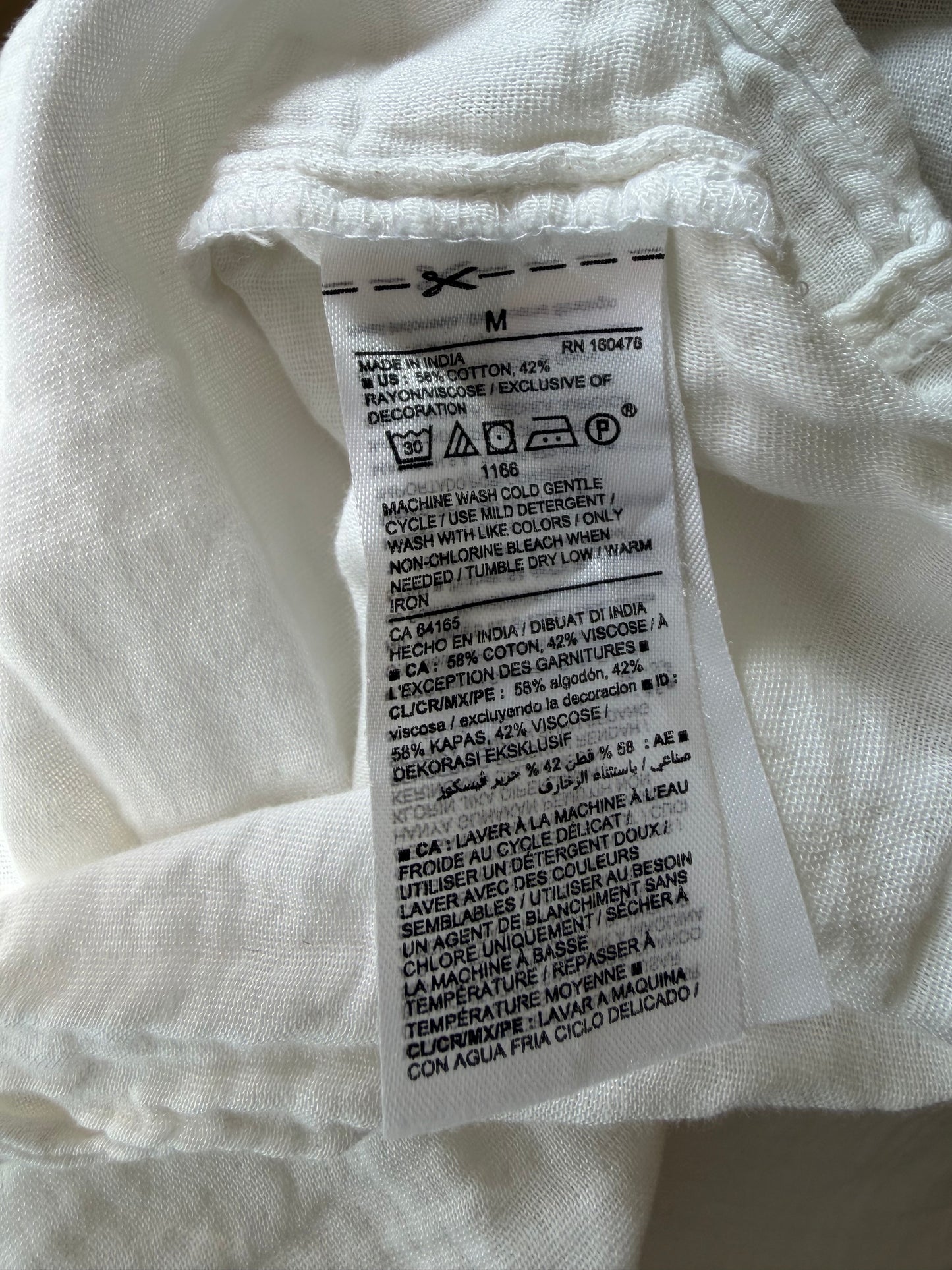 Blouse bohème blanche brodée – Taille M