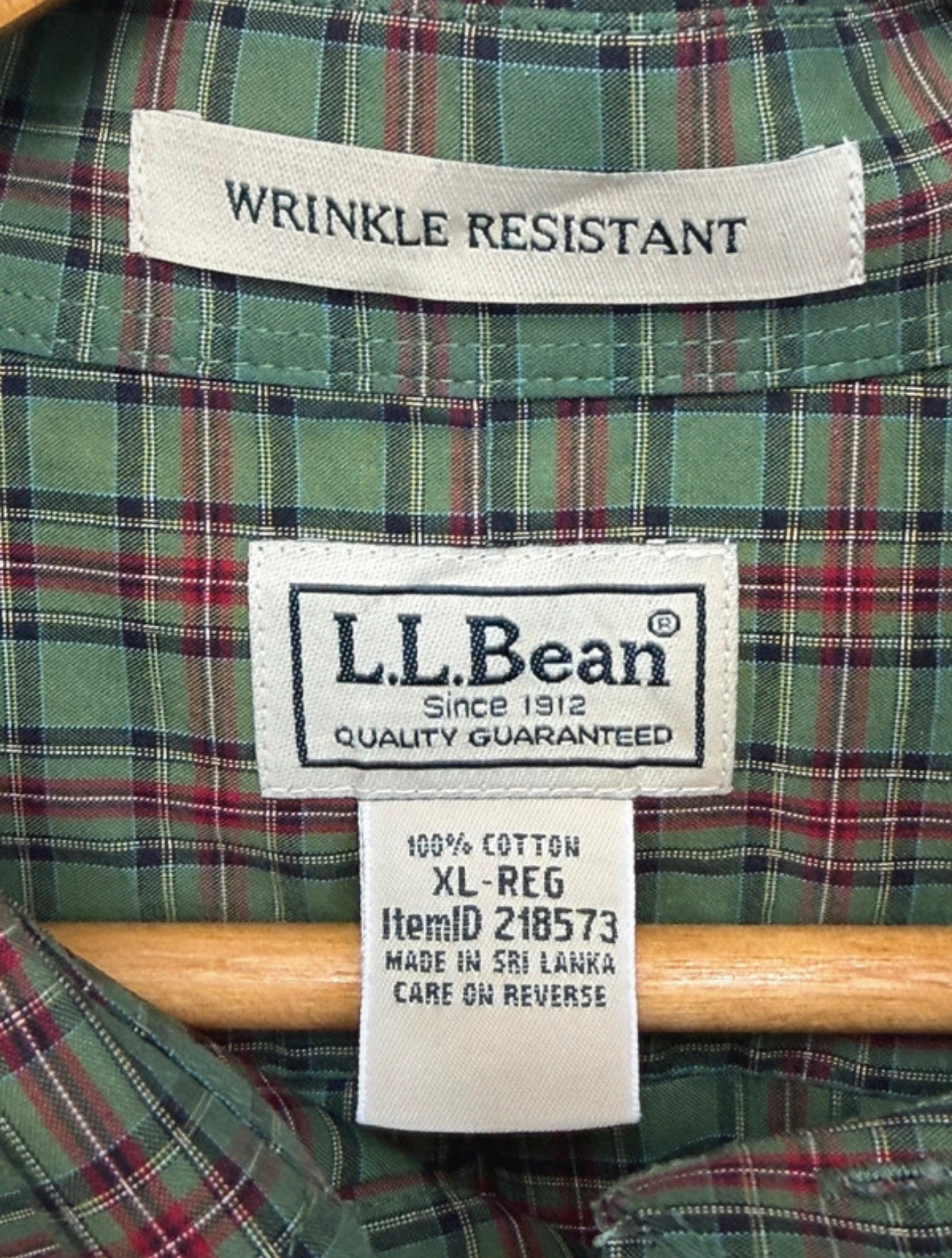 Chemise à carreaux vert & bordeaux- L.L.Bean - Taille XXL