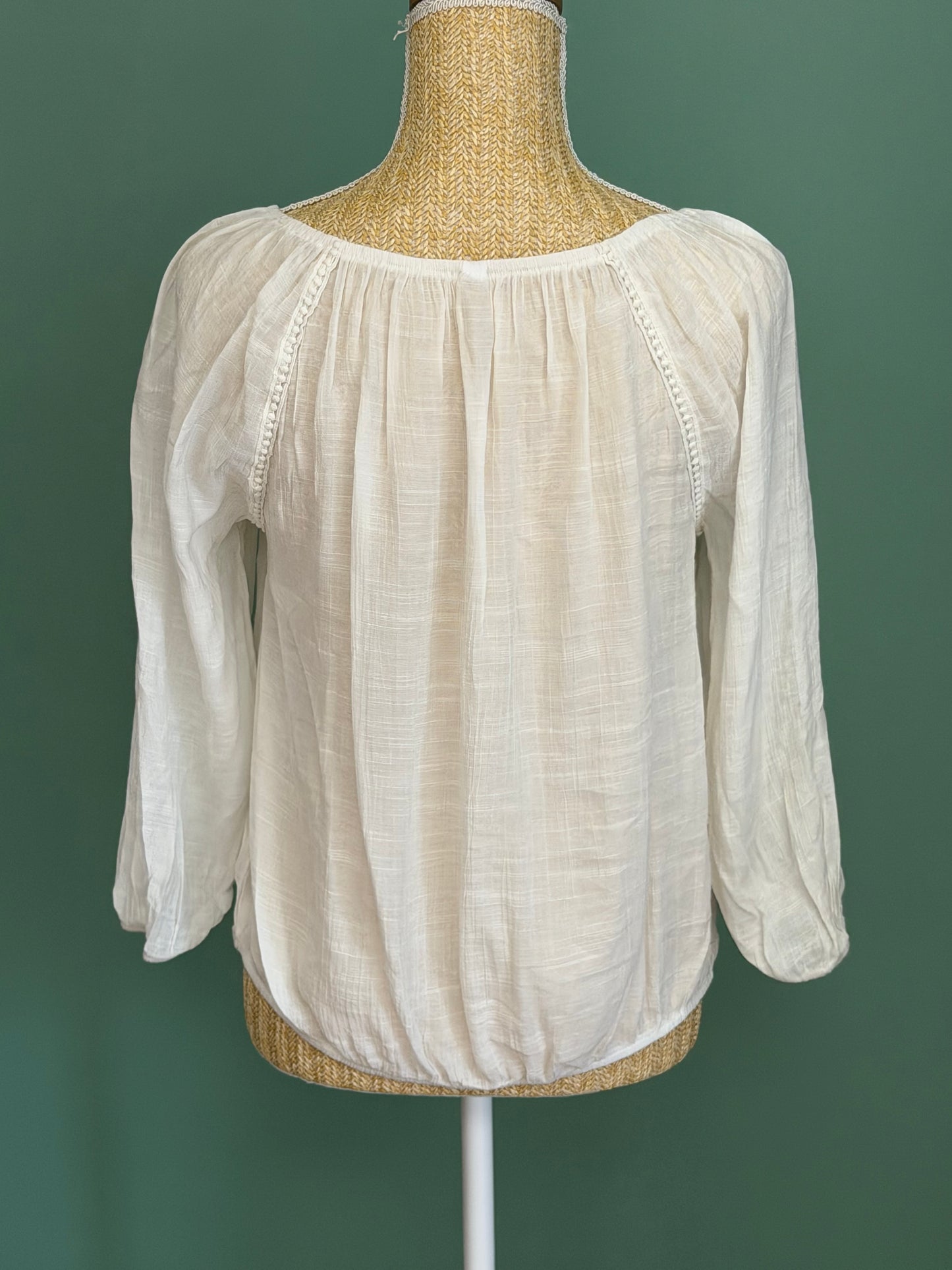 Blouse blanche bohème smockée femme Target M