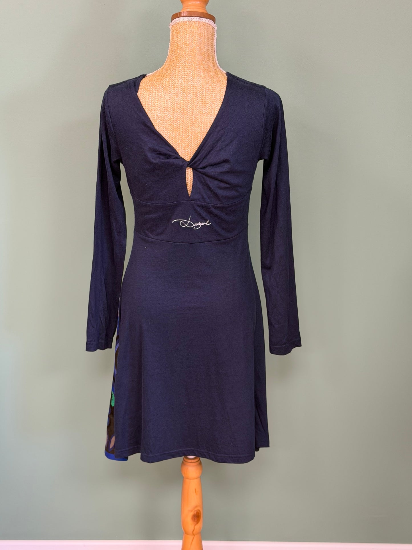 Robe Desigual bleu marine imprimé mandala – Taille M