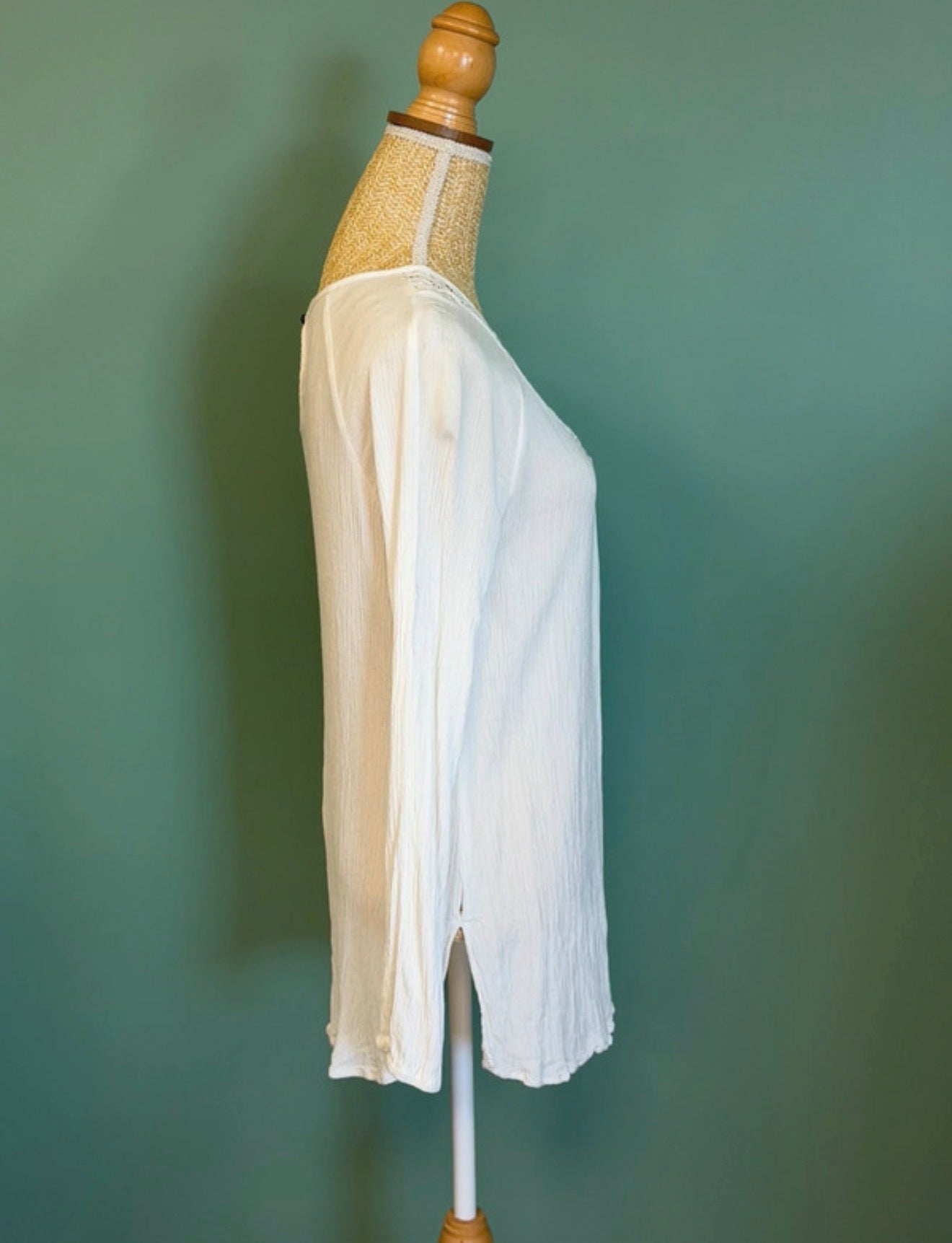 Tunique fluide écrue avec dentelle – Taille M/L