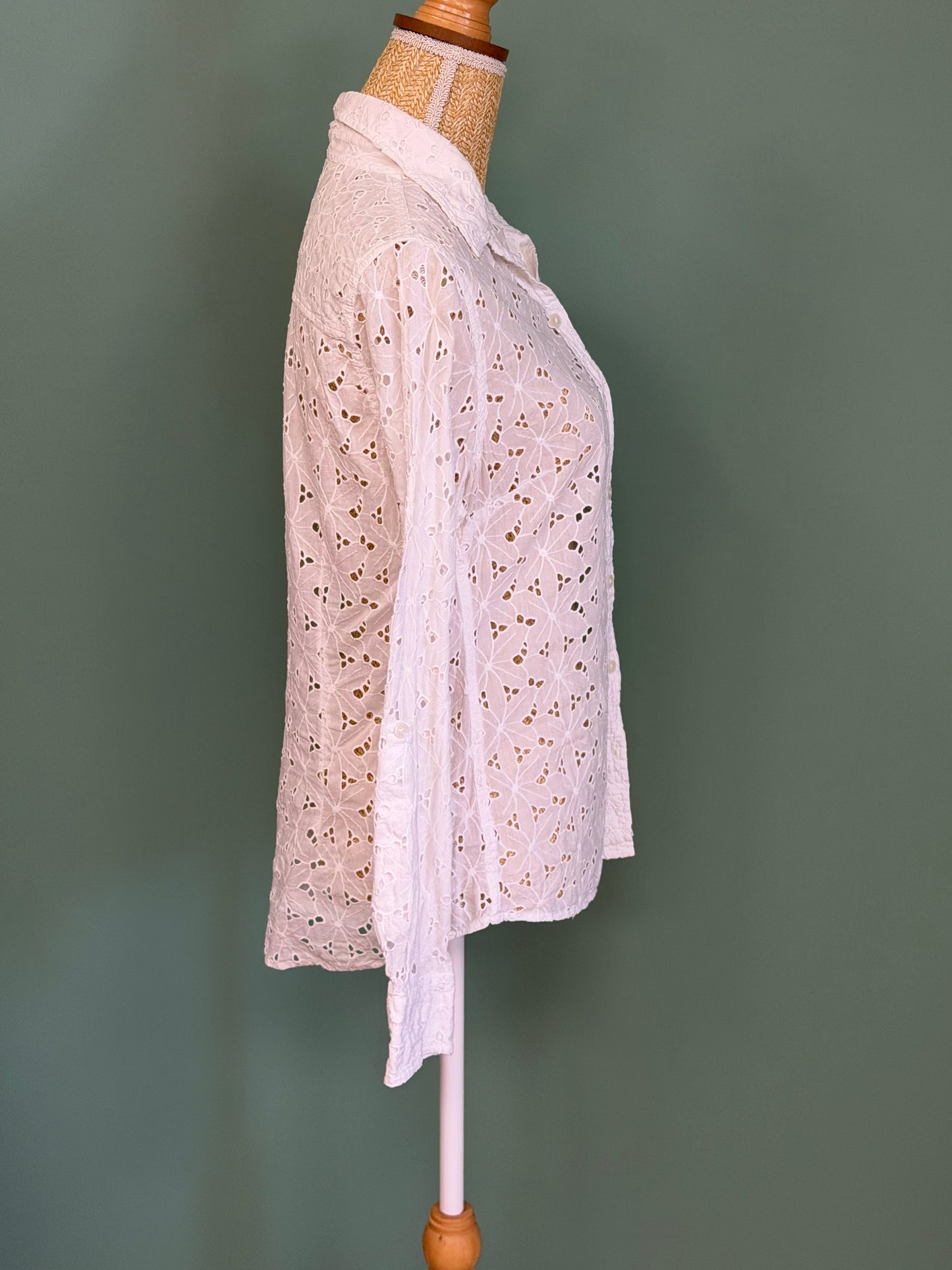 Chemise Lucky Brand en broderie anglaise blanche femme M
