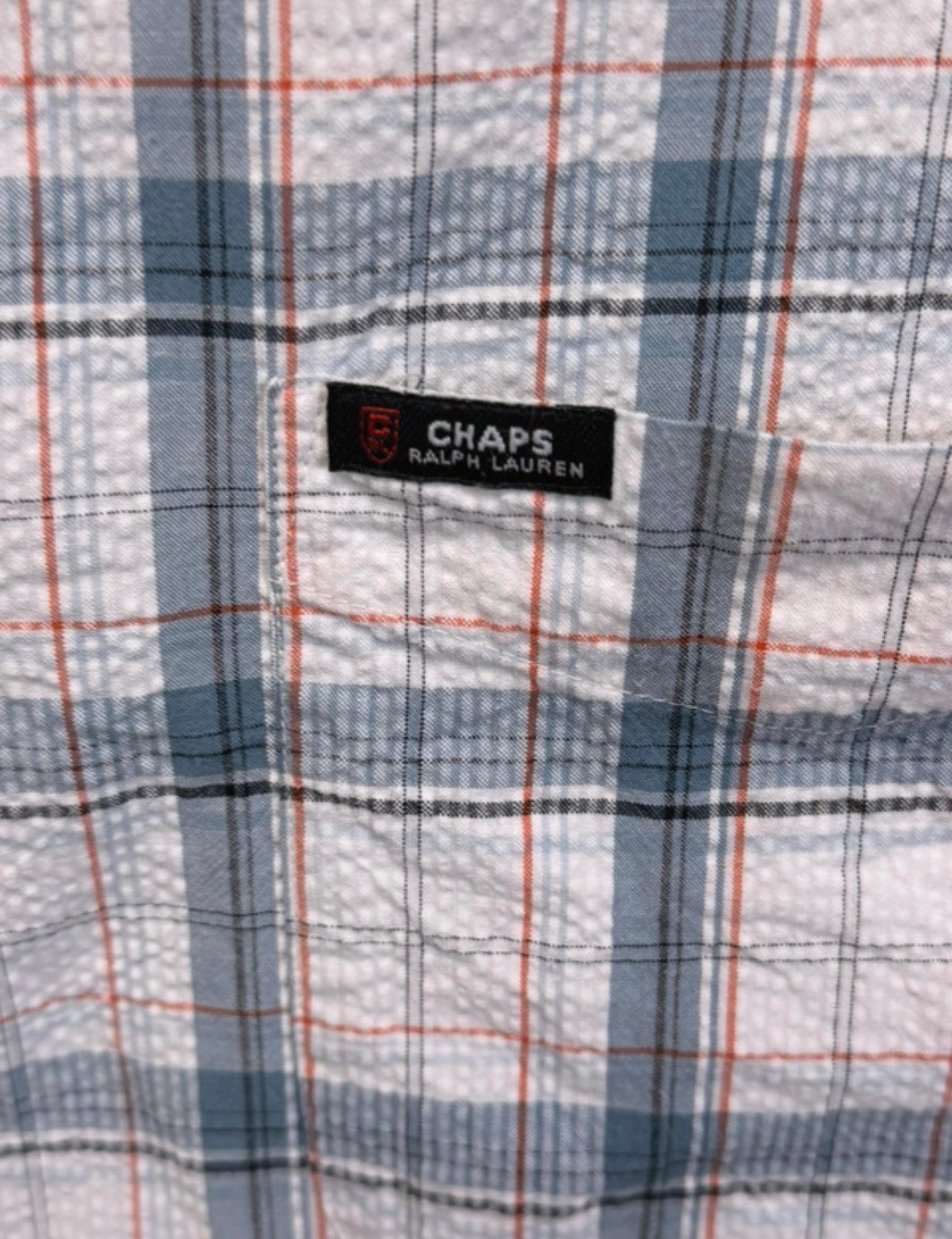 Chemise à carreaux bleu ciel & blanc - Chaps Ralph Lauren - Taille XL