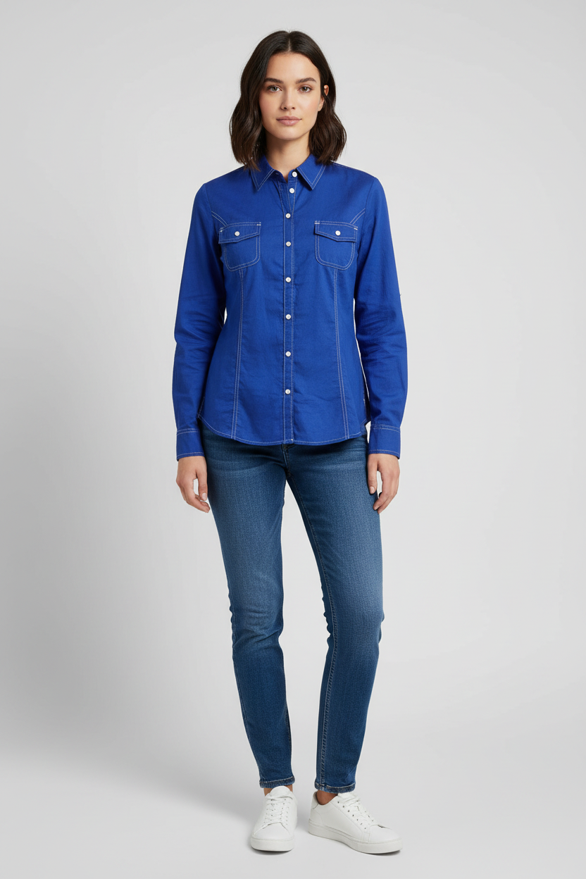 Chemise Tommy Hilfiger bleu électrique
