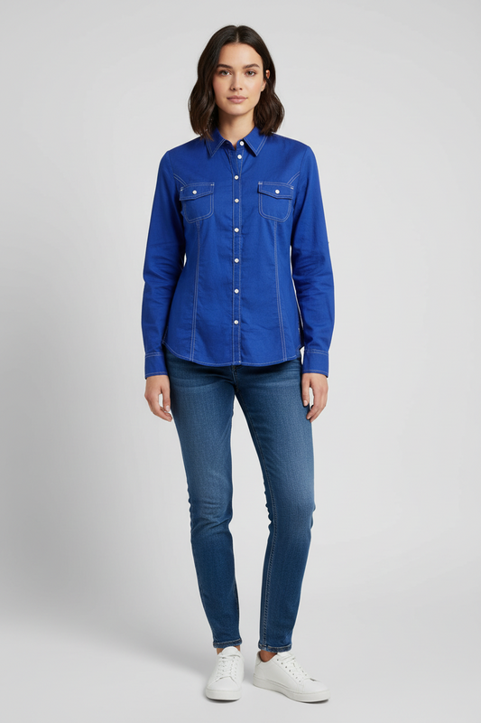 Chemise Tommy Hilfiger bleu électrique