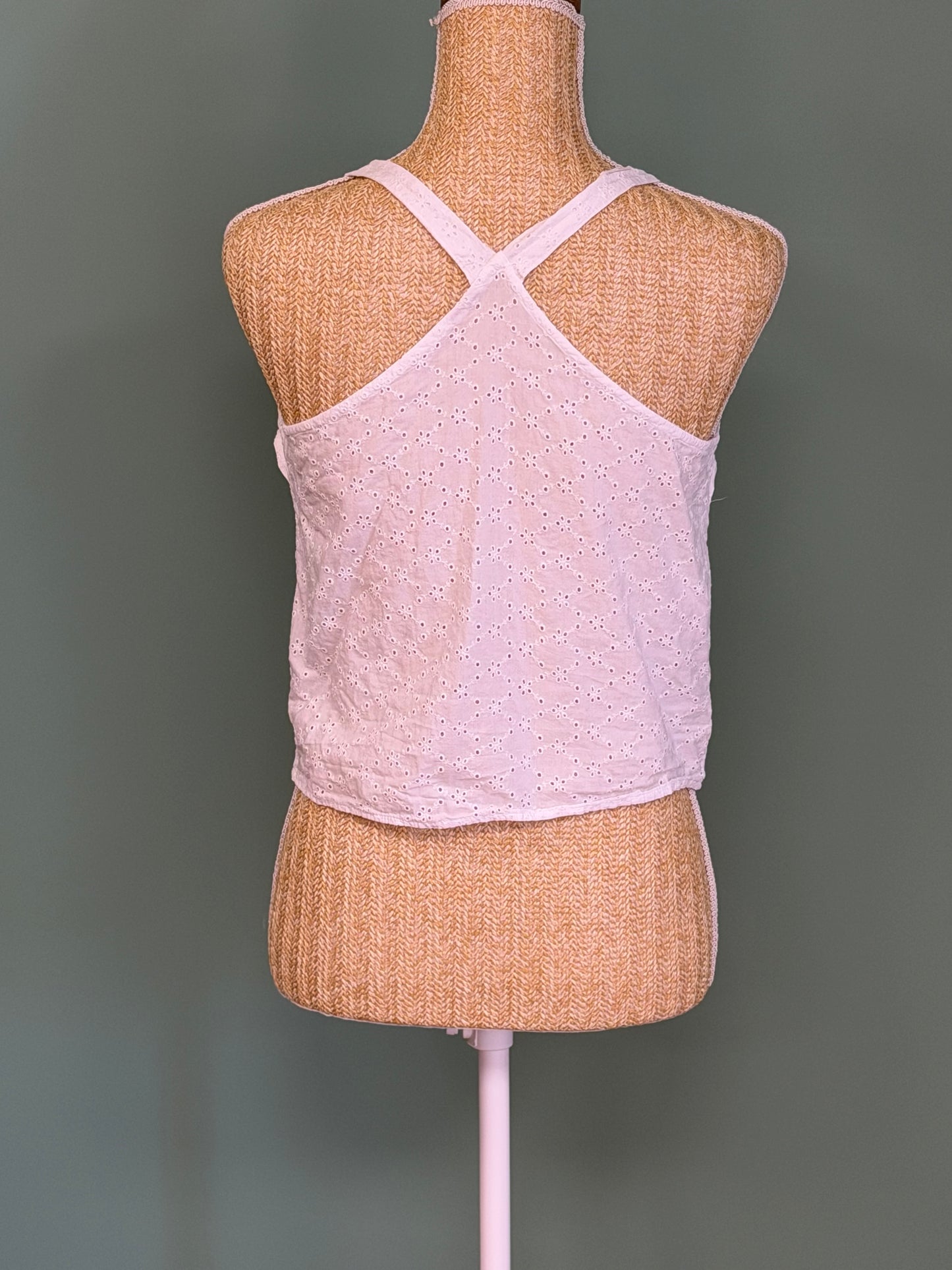 Caraco blanc en broderie anglaise femme S