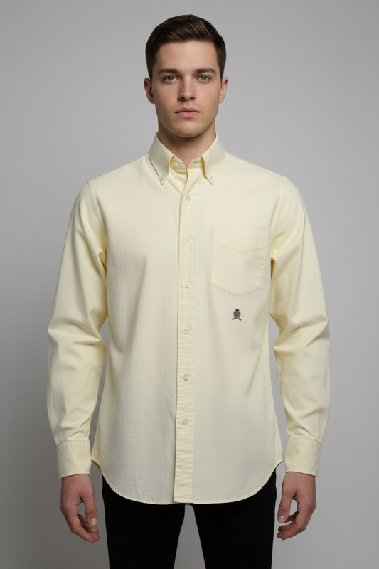 Chemise Tommy Hilfiger jaune pastel vintage
