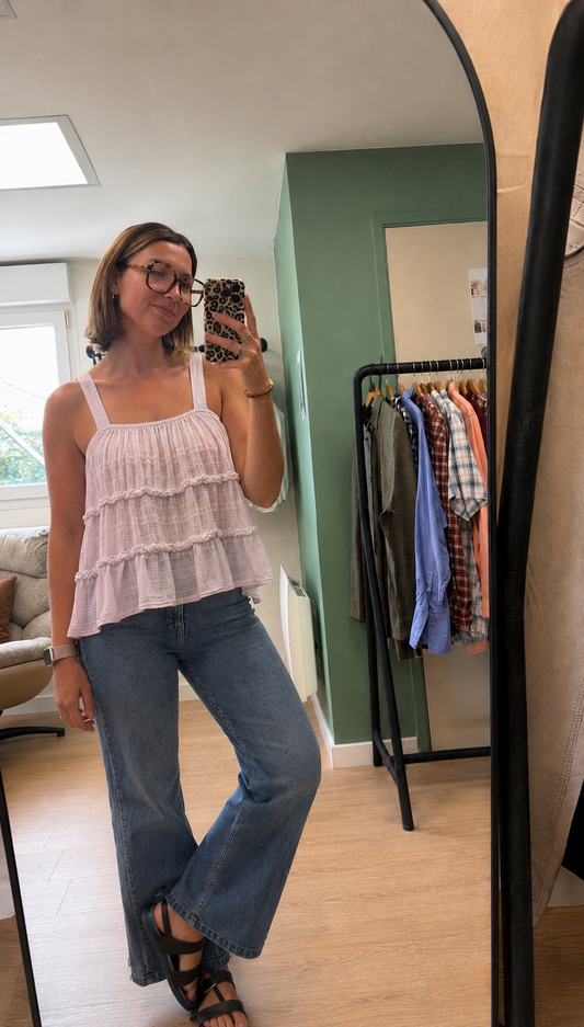 Débardeur Bohème Femme Blanc - Taille S